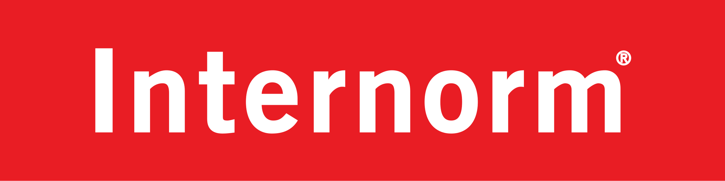 The Interform logo with white text on a red background.