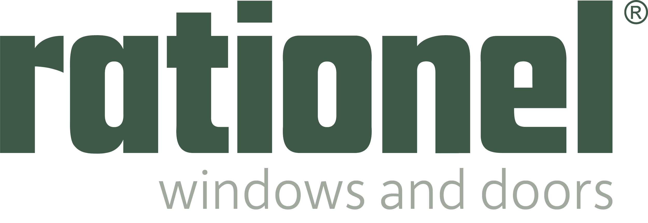 Logo for Trubuild Windows and Doors with the text "trubuild" in large dark green letters and "windows and doors" in smaller grey letters below
