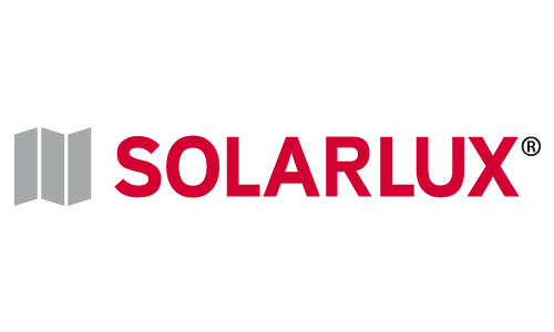 Solarlux logo with black and red text and a book icon. Solarlux Sliders