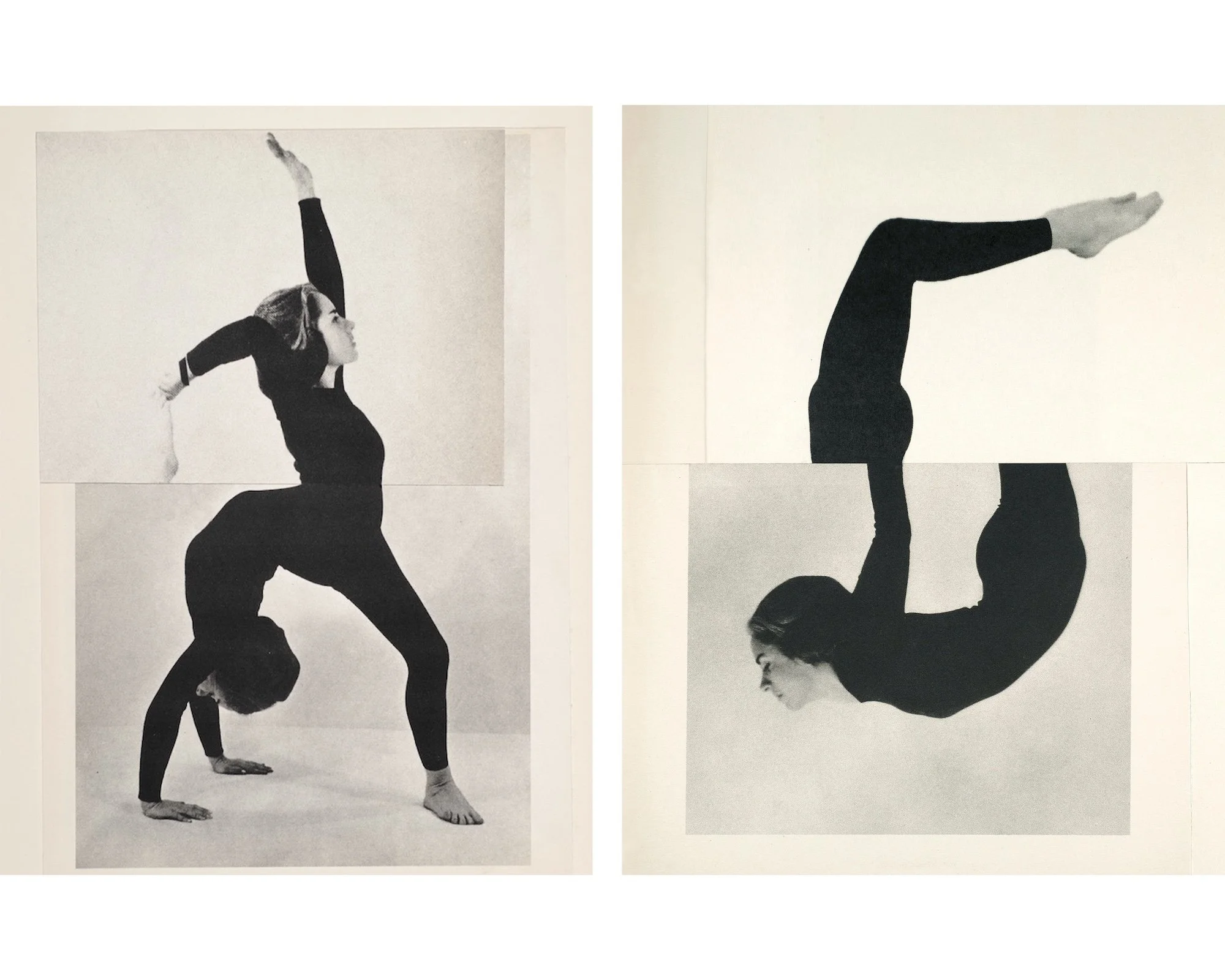 Four monochrome images of dancer in different poses