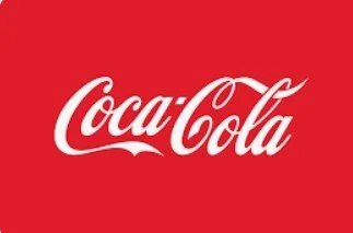 Red background with white Coca-Cola logo in cursive text.