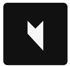 Black background with a white inward-pointing arrow shape in the center.