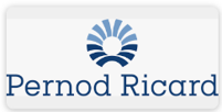 Pernod Ricard company logo with blue stylized sun and text.