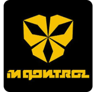 A yellow geometric logo resembling a stylized face or mask, with a black background and the word 'INQUATRO' written in yellow below it.