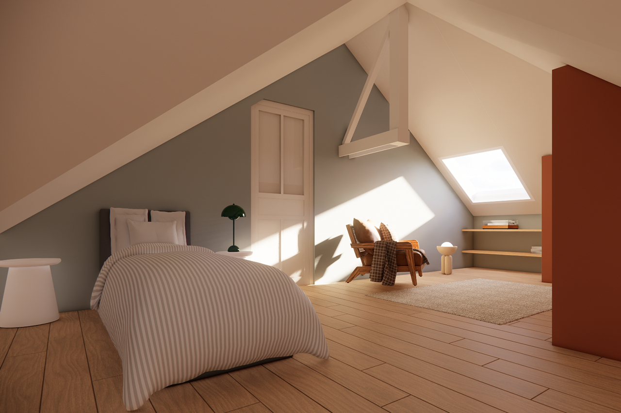 chambre d'amis sous rampants