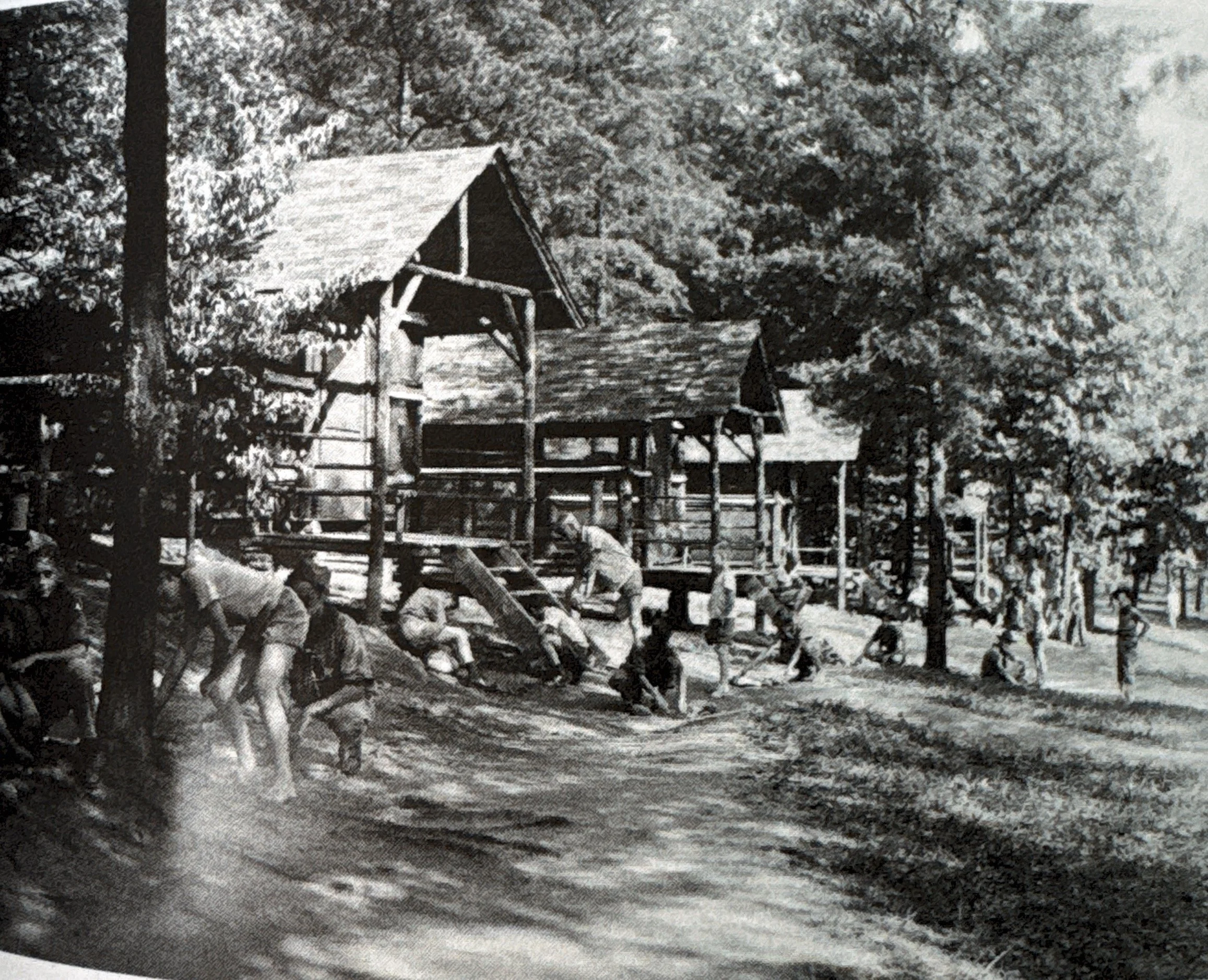 The patrol cabins that housed 8 Scouts each