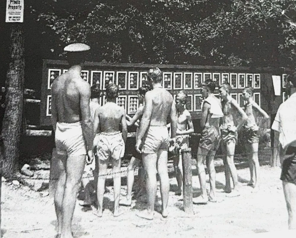 Tag board that was used to keep track of when Scouts entered and left waterfront 