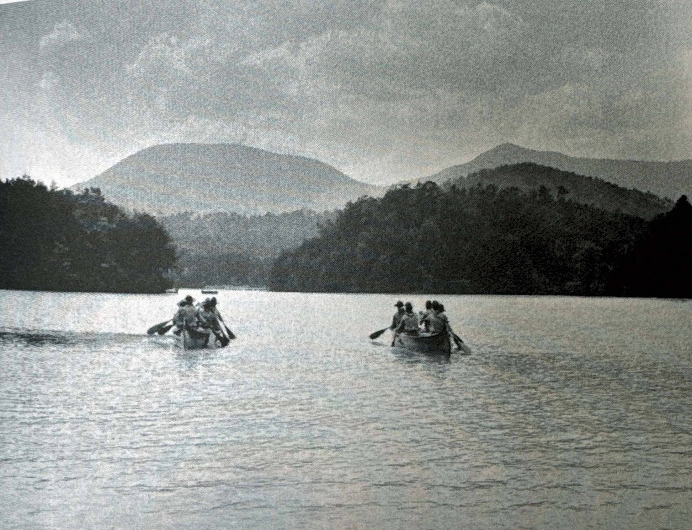 Canoes headed to camp