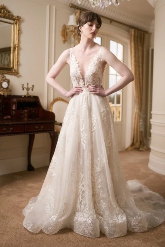 Discount A line wedding dress in full lace