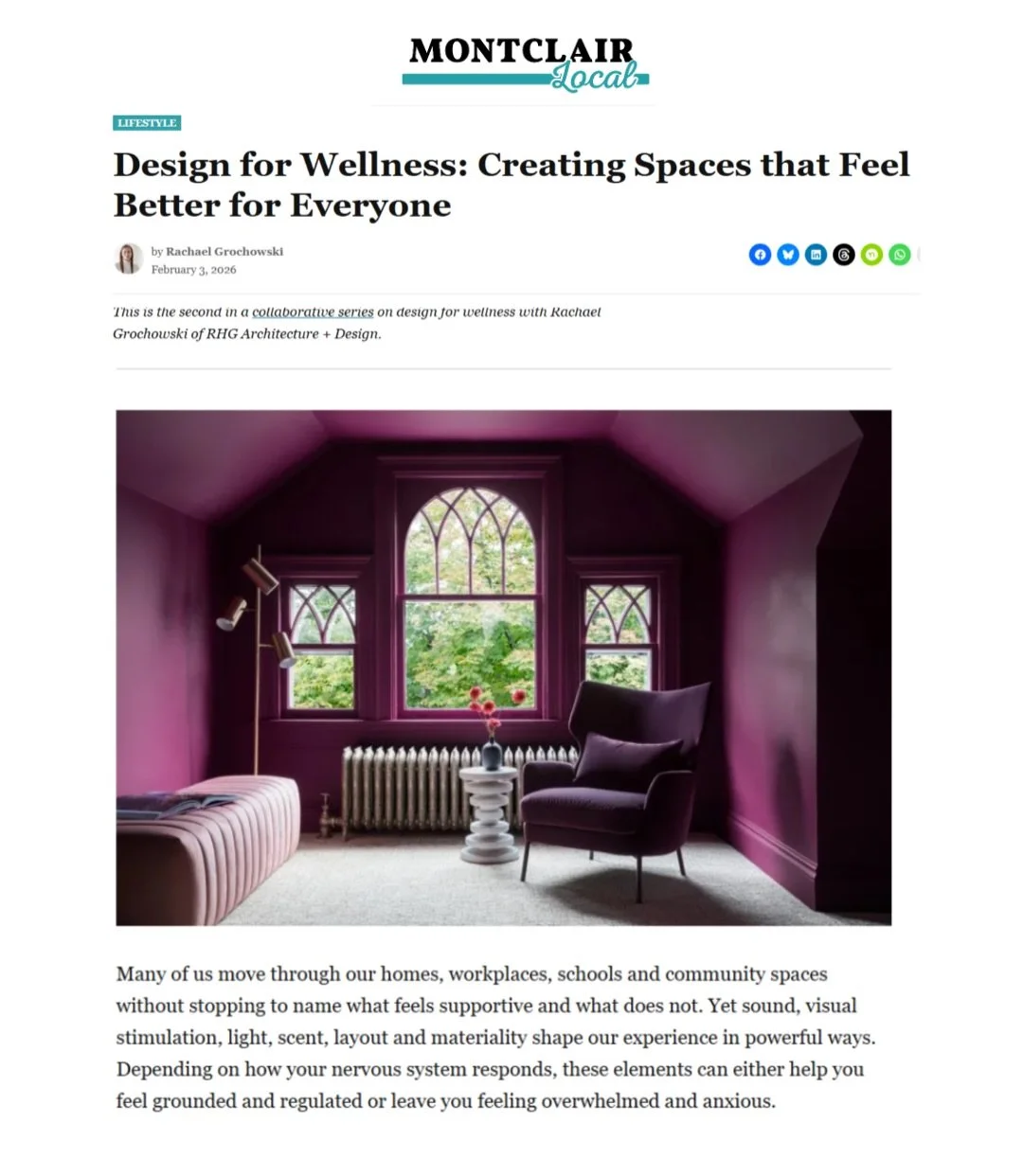 In Part 2 of our Design for Wellness series with Montclair Local, Rachael explores how spaces can better support neurodiversity through light, sound, materiality, and layout.
Link in Bio
#montclairlocal #rhgdesign #designisspiritual #neurodivergentin