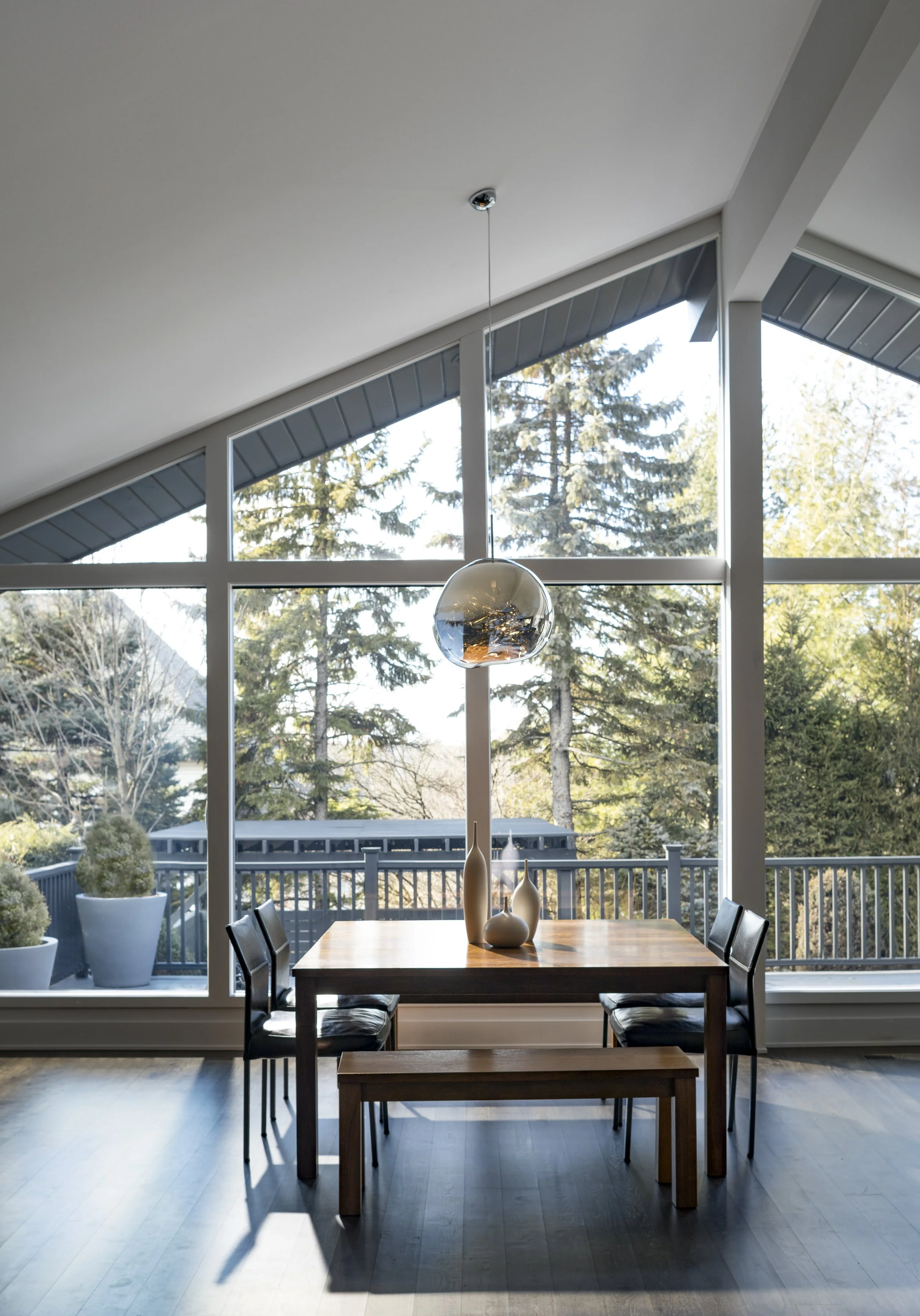 Luxury mid-century modern dining room renovation — high-end residential interior design serving Montclair New Jersey and Denver Colorado