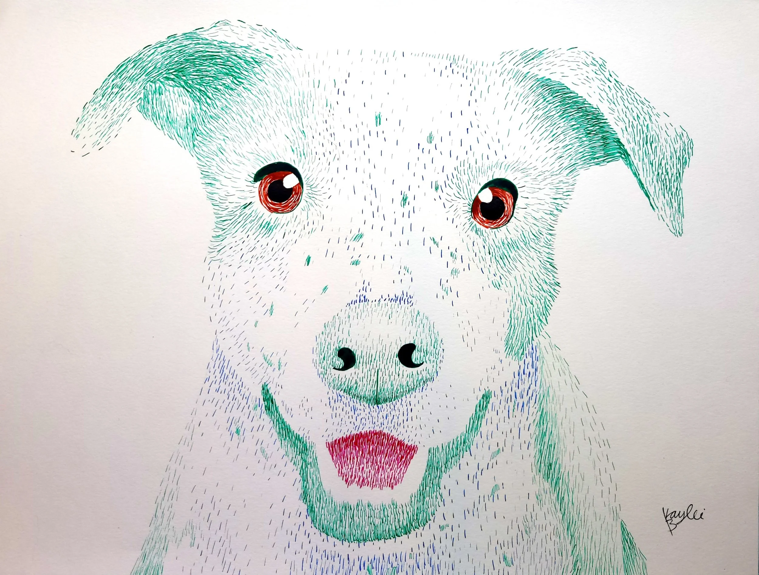 Sam made with Green and Blue with a Magenta tongue.