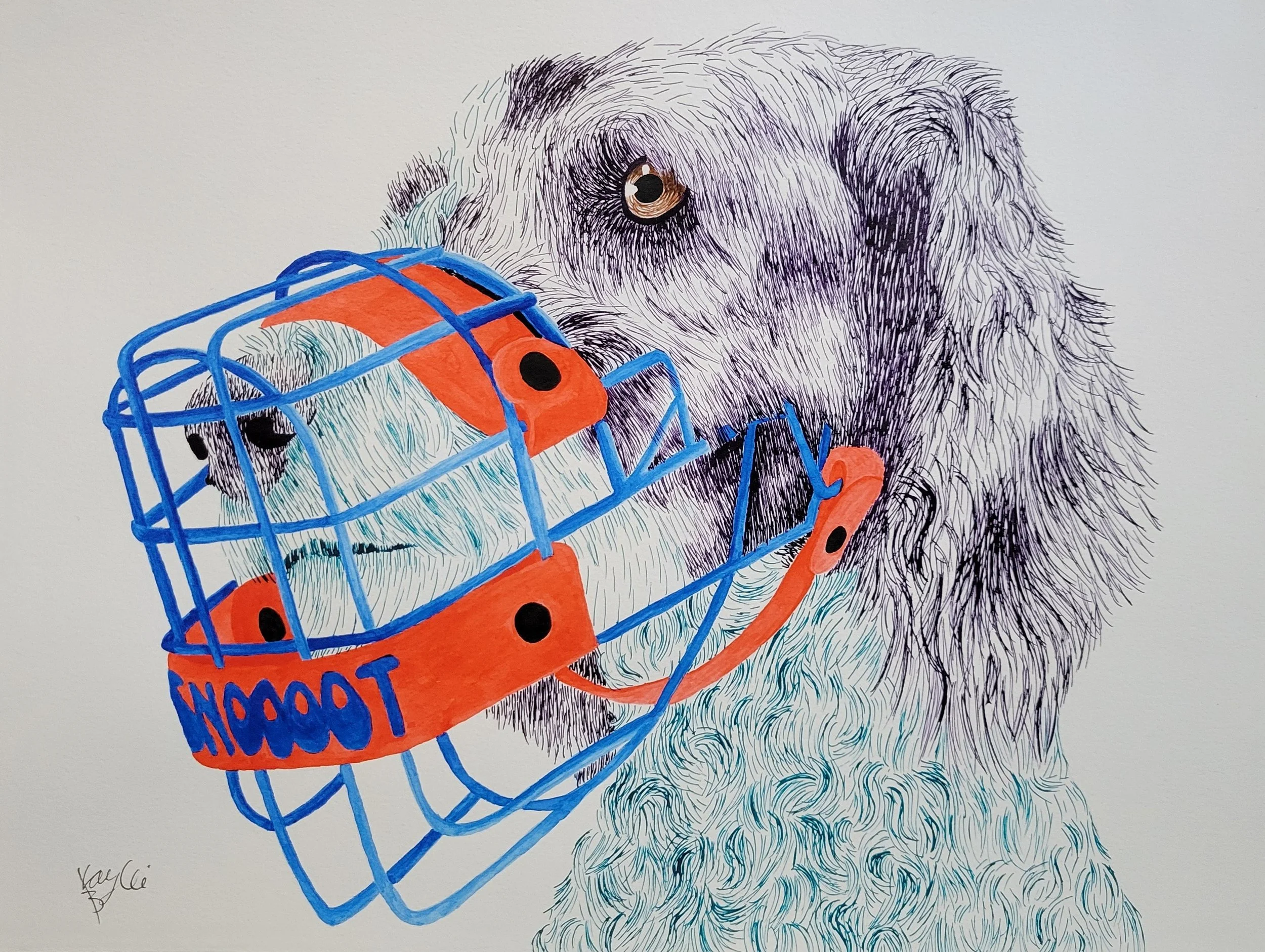 Fionn made with Violet and Teal with an Orange and Blue muzzle.