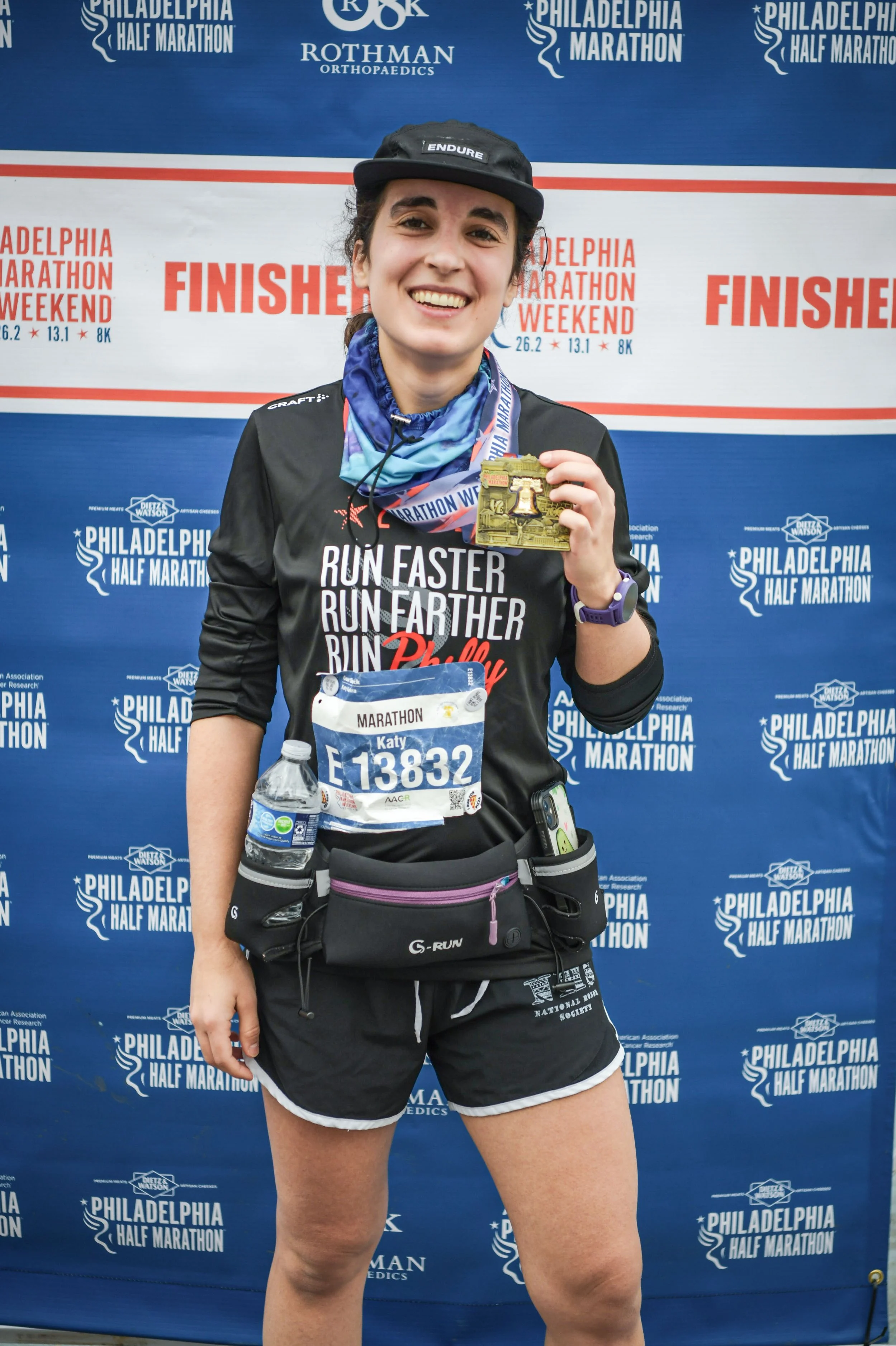 Physical therapist and runner finishing first marathon after a year with chronic hip pain