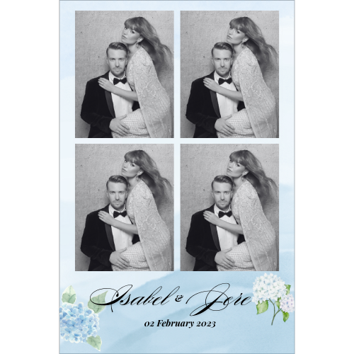 Four photos of a man and woman with ginger hair, posing together against a gray background. The woman appears playful and the man has a neutral expression. The bottom photo includes a green cursive text that reads 'Social Club'.