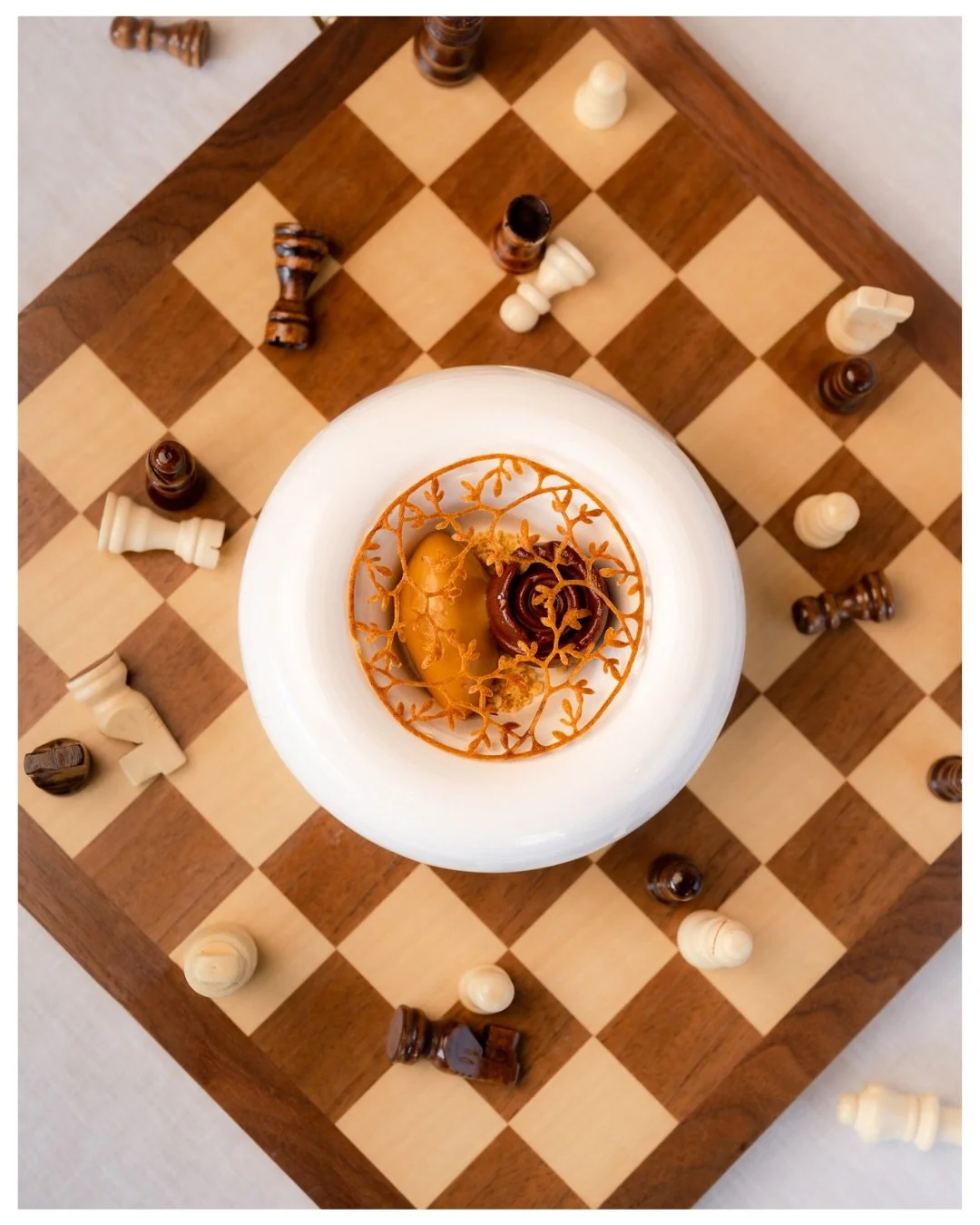 Shooting beautiful desserts at @pettyfoursrestaurant ♟️ I love working with @chef_alfie ~ he gives me total creative freedom and that&rsquo;s where the chess board came from. If you haven&rsquo;t tried Petty Fours in Truro then you MUST. 

#cornwall 