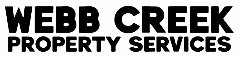 Webb Creek Property Services logo in black text.