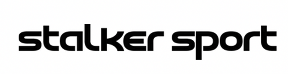 Logo for Stalker Sport in black and white with modern fonts.