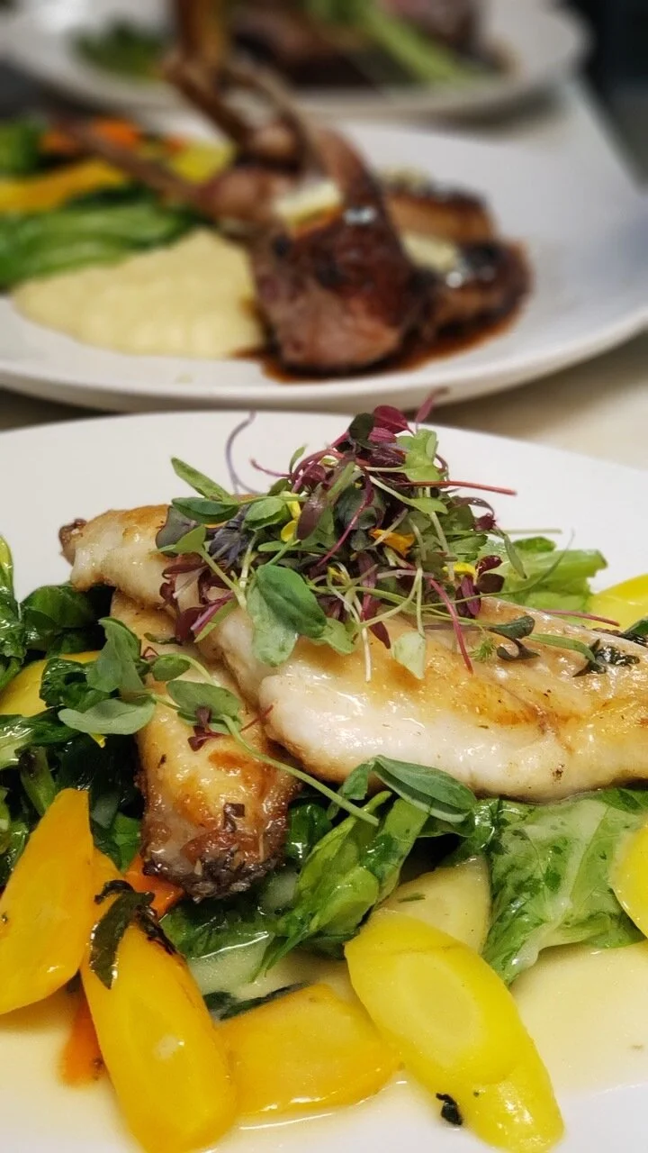 A grilled swordfish served in Nantucket hotels