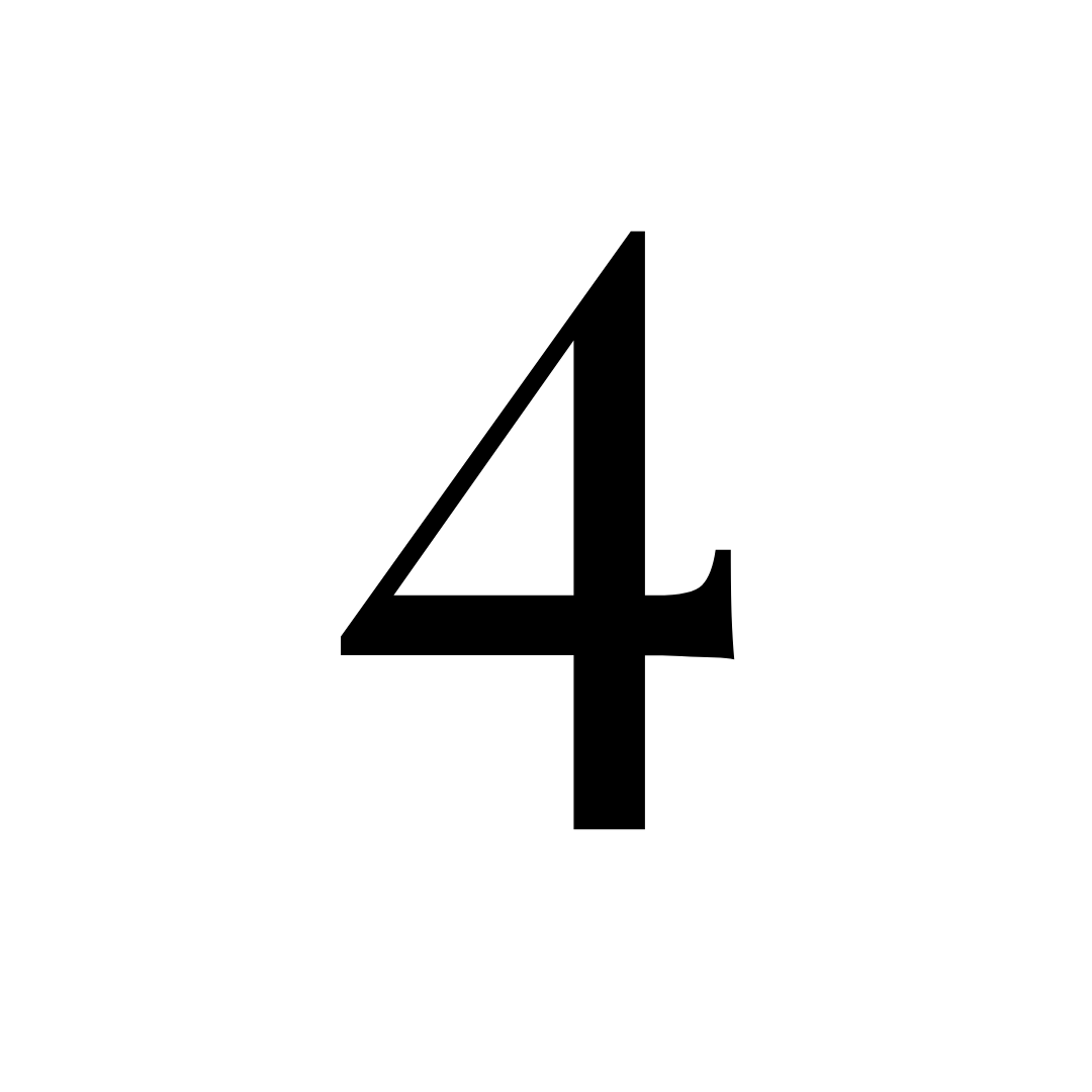 Number 4 inside a circle on a black background