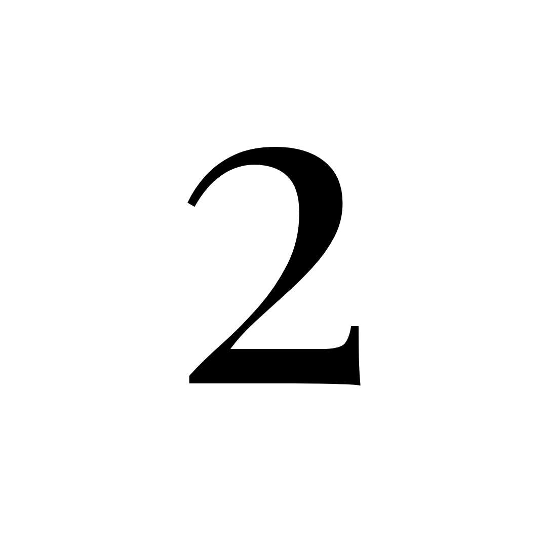 Number two inside a white circle with a black border.