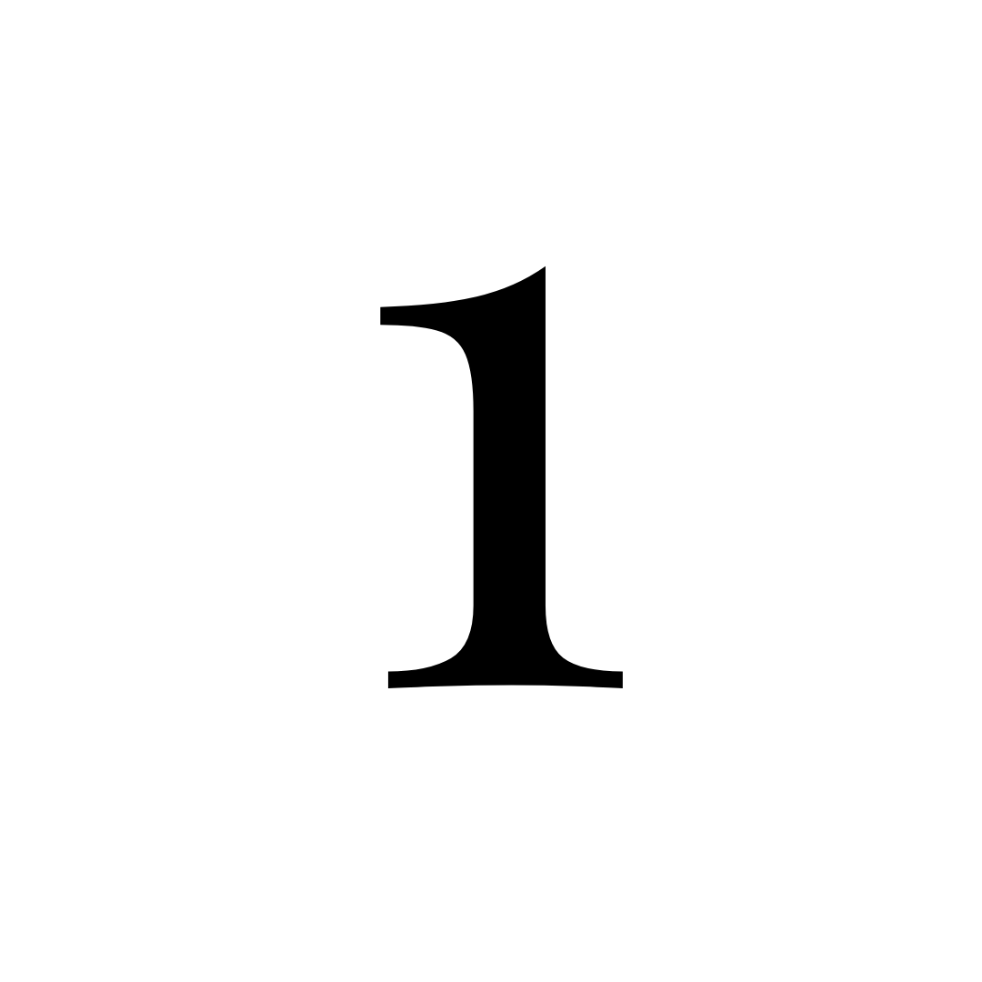 Number one inside a white circle with a black border.