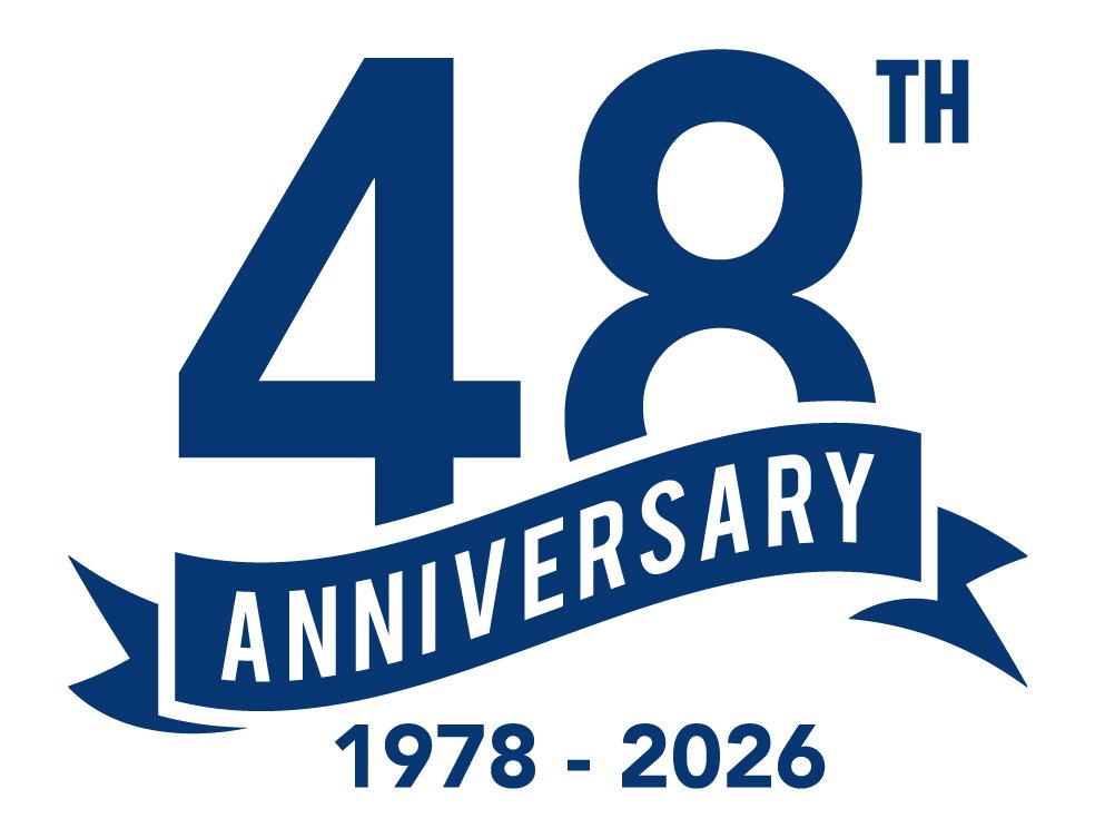 A graphic celebrating the 48th anniversary from 1978 to 2022, with large blue numbers and text that reads "48th Anniversary" and the years 1978 - 2022.