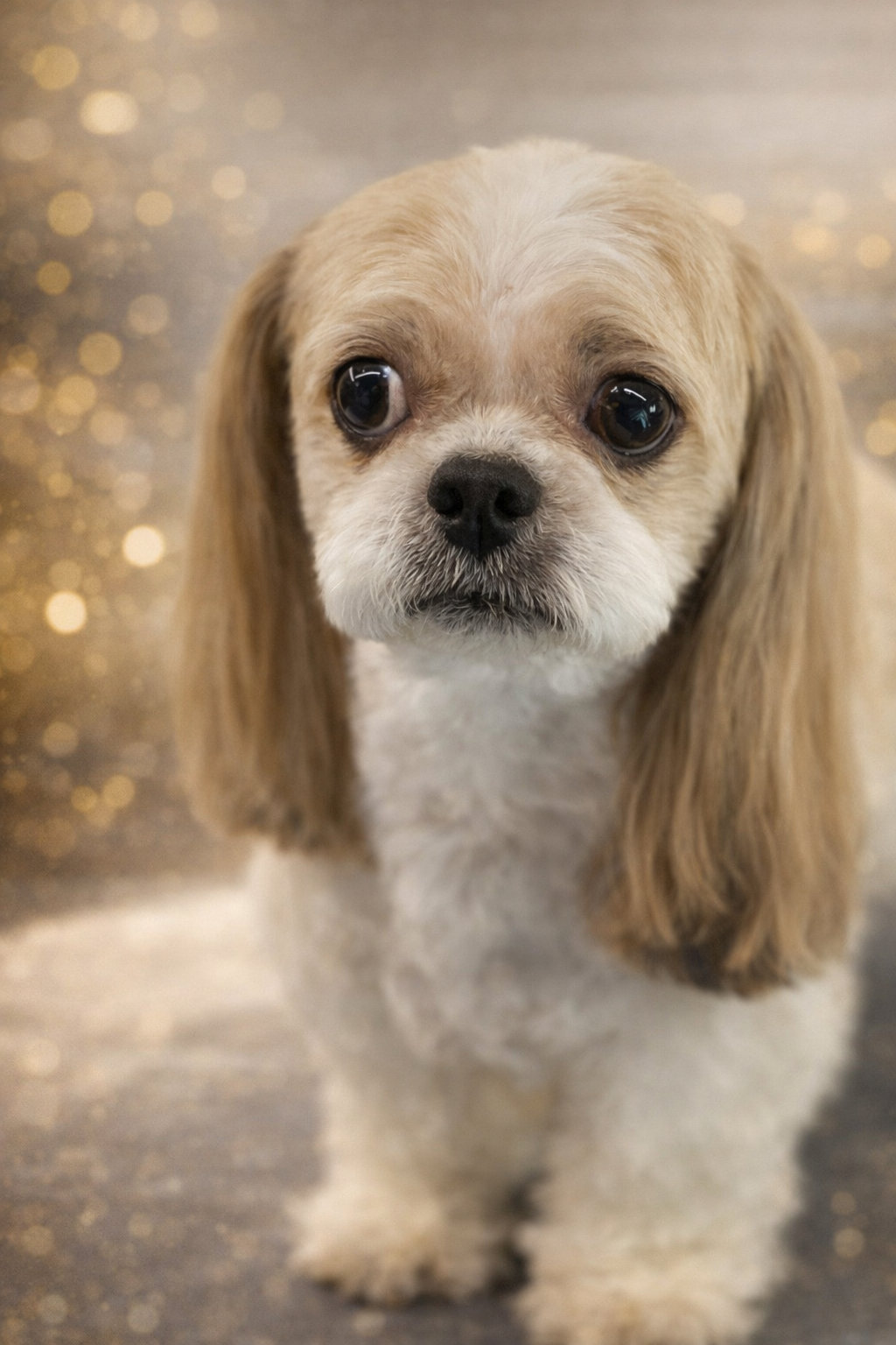 Shih Tzu after a premium mobile dog grooming service by Pawsitively Platinum Pet Care in San Antonio, Texas.