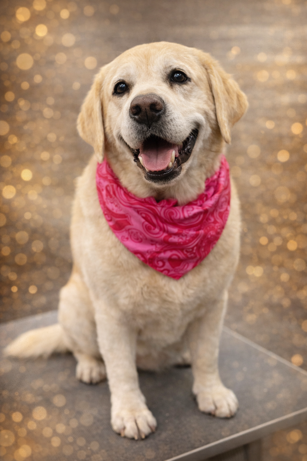 Golden Retriever after a premium mobile dog grooming service by Pawsitively Platinum Pet Care in San Antonio, Texas.
