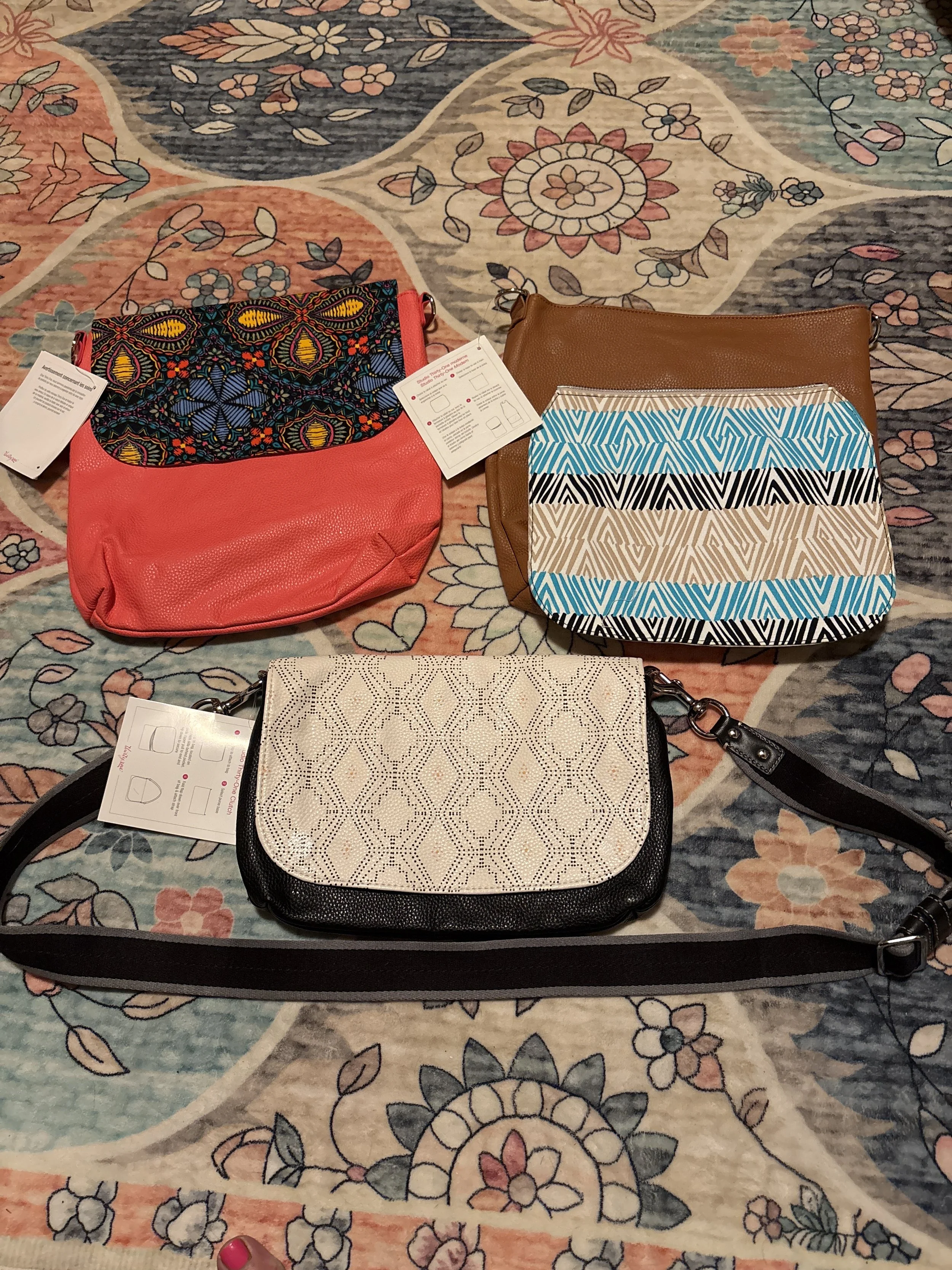 3 Thirty One Purses with 3 interchangeable flaps NWT