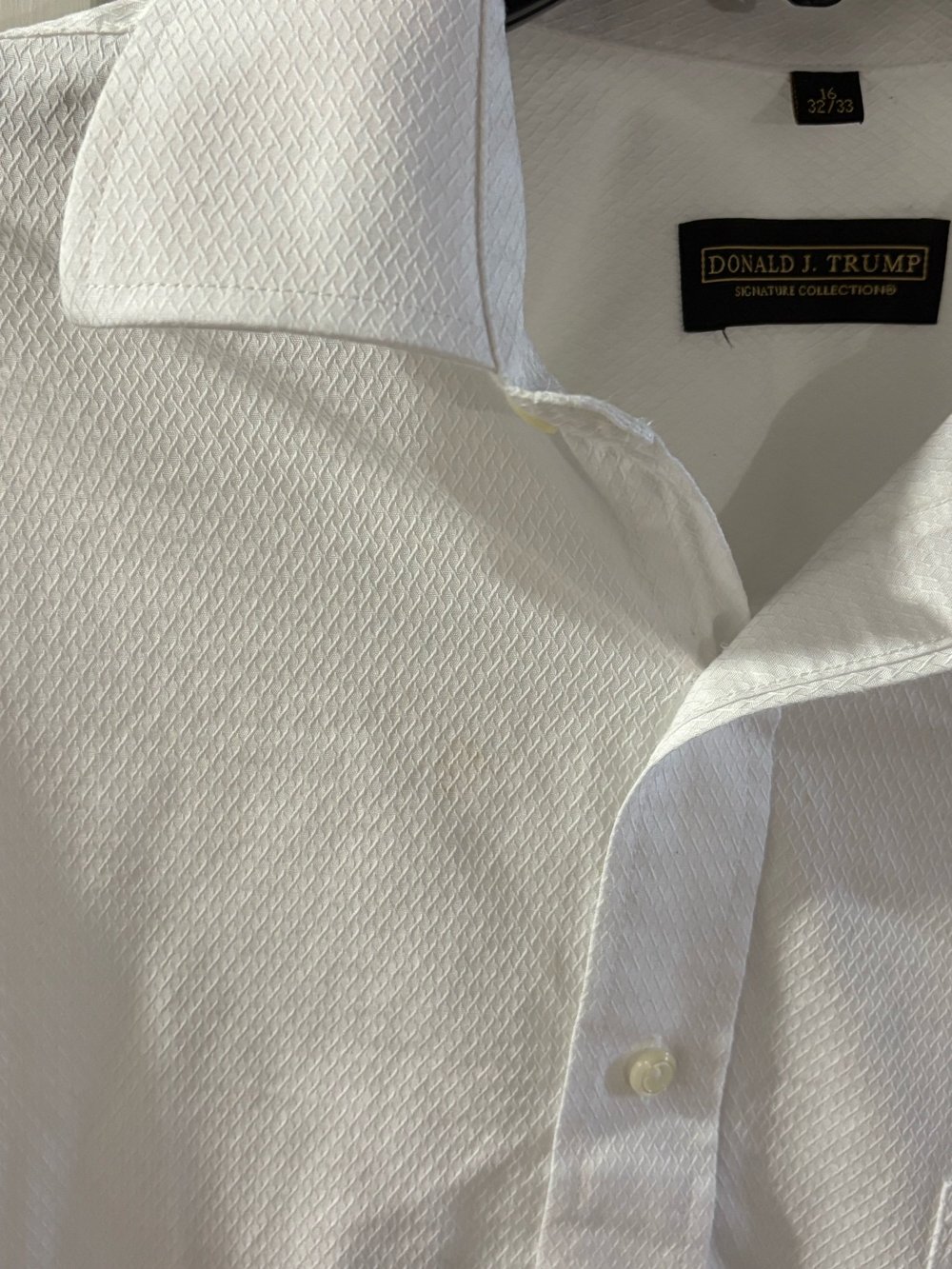 Men's Donald J Trump Signature Collection White Dress Shirt AMEN House Men's Donald J Trump Signature Collection White Dress Shirt AMEN House