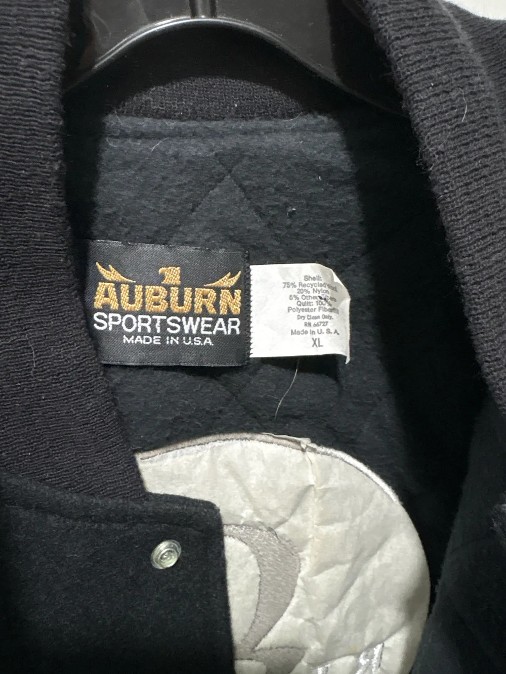 black vintage 90s Garth Brooks World Tour wool varsity jacket by