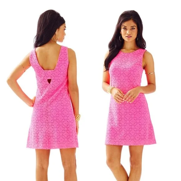 Lilly Pulitzer Callie Trellis Lace Shift Dress Size Large NWT