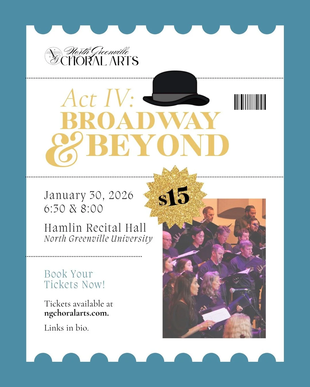 Get ready for a night of music, movement, and memories!
Our winter concert, Act IV: Broadway &amp; Beyond, takes you on a musical journey through iconic Broadway hits and beyond. Whether you love the classics or modern favorites, this performance has