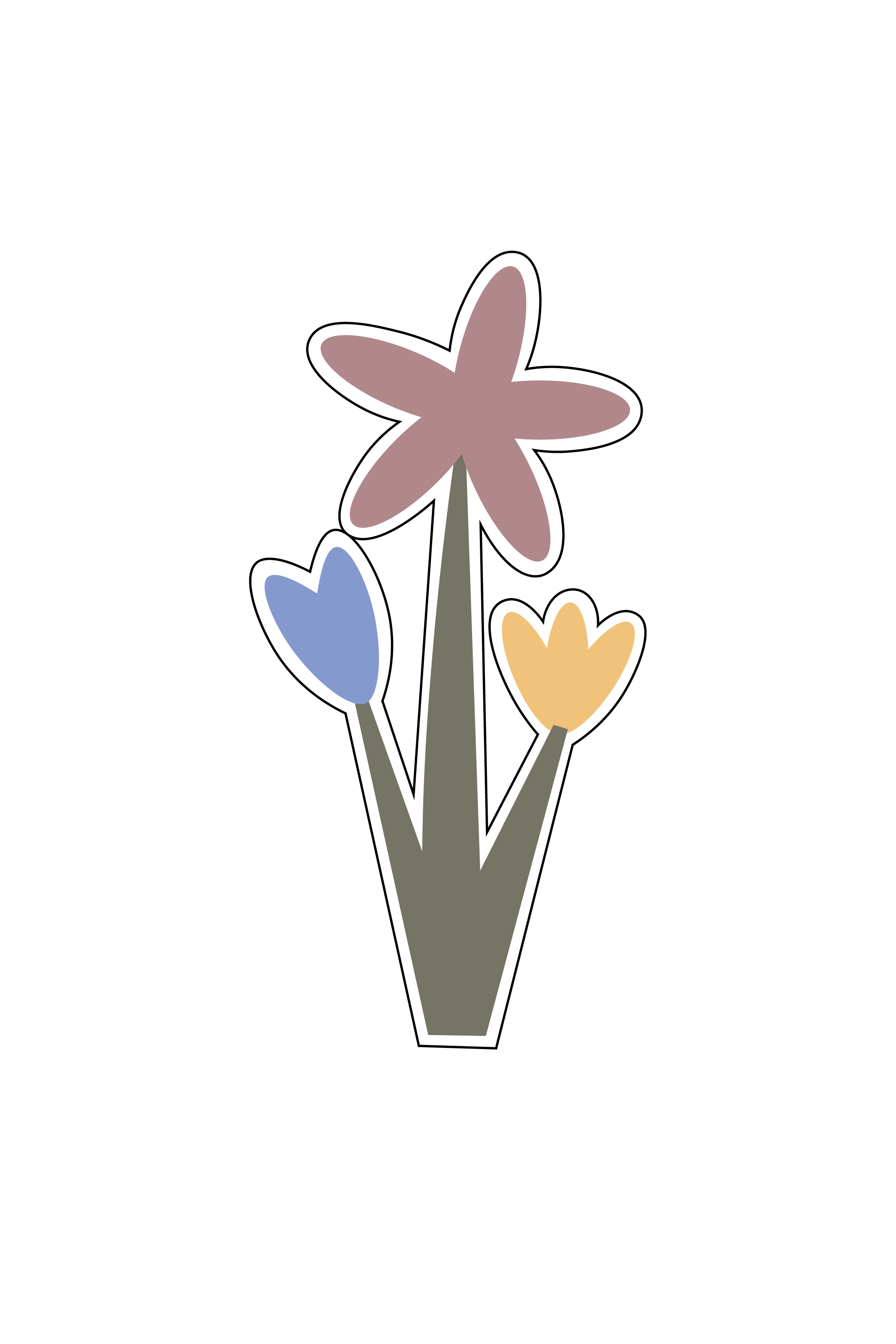 Three Flower Sticker