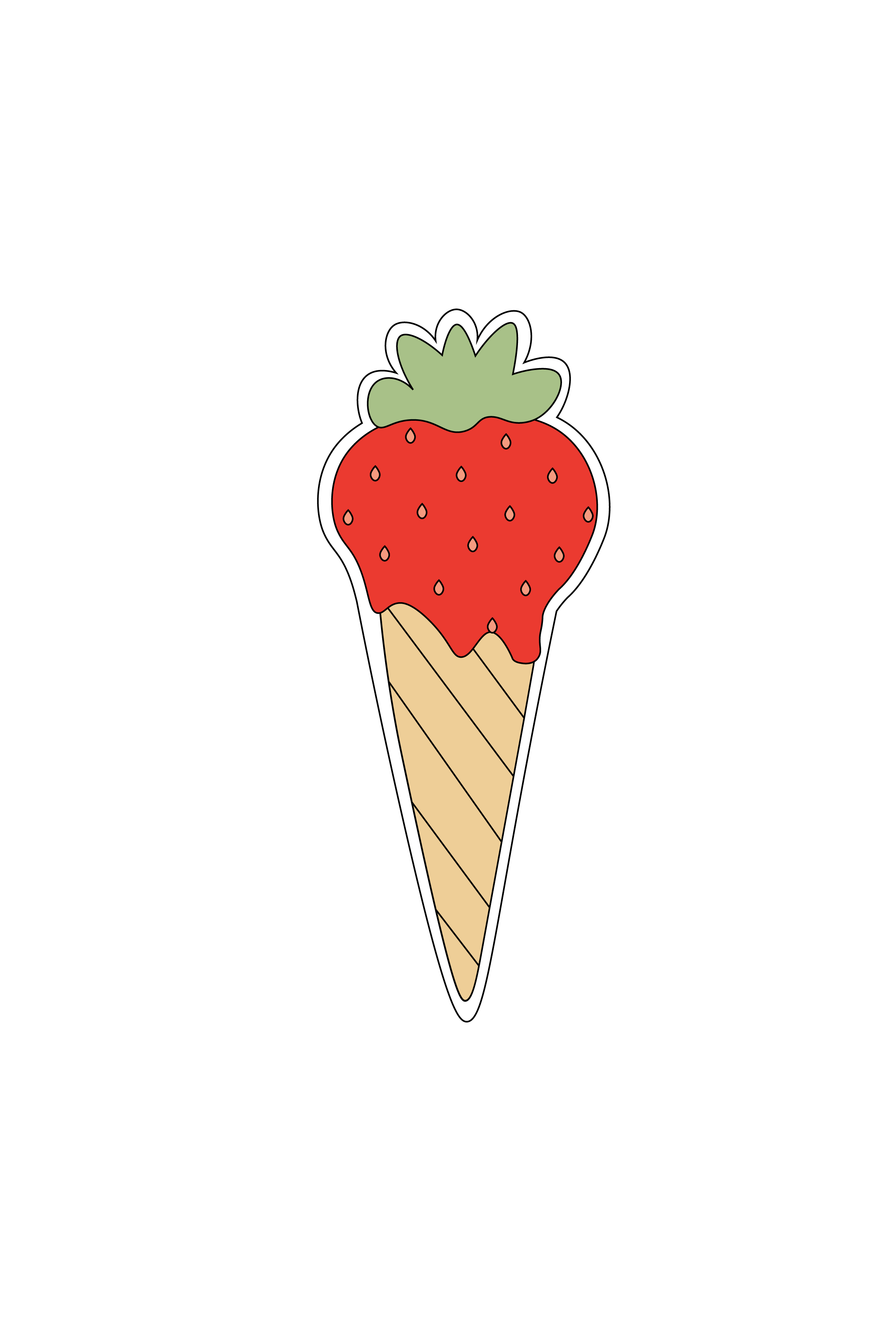 Strawberry Ice Cream Sticker