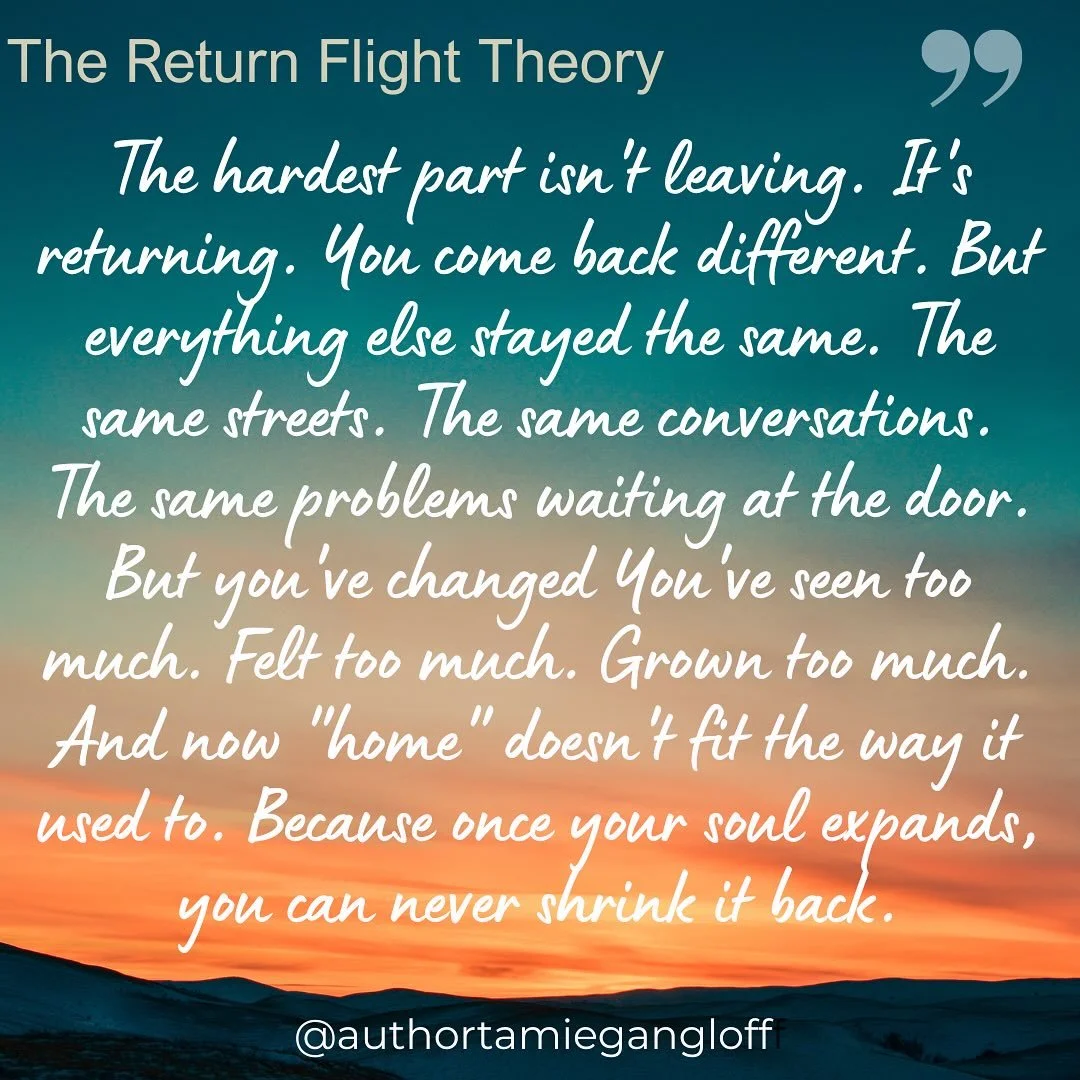 🌍✨ A couple of weeks ago, a friend shared the &ldquo;return flight theory&rdquo; with me, and it really struck a chord. We were deep in conversation about how much our lives have transformed this year&mdash;new diagnoses, moving to new places, and j