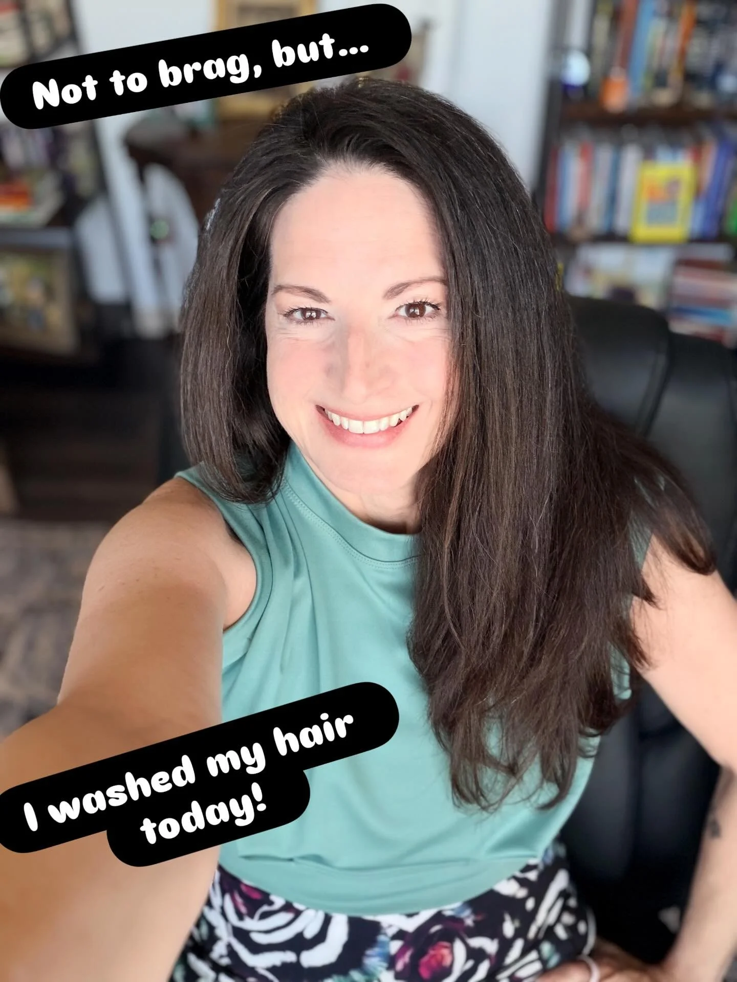 🌟 Not to brag, but I actually washed my hair today! ✨💆🏻&zwj;♀️Feeling fresh and fabulous while rocking my favorite CVG zebra shorts! 🦓💖 Perfect combo for a day full of Zoom meetings! 

Trust me, IYKYK &mdash;it takes serious energy to wash and a