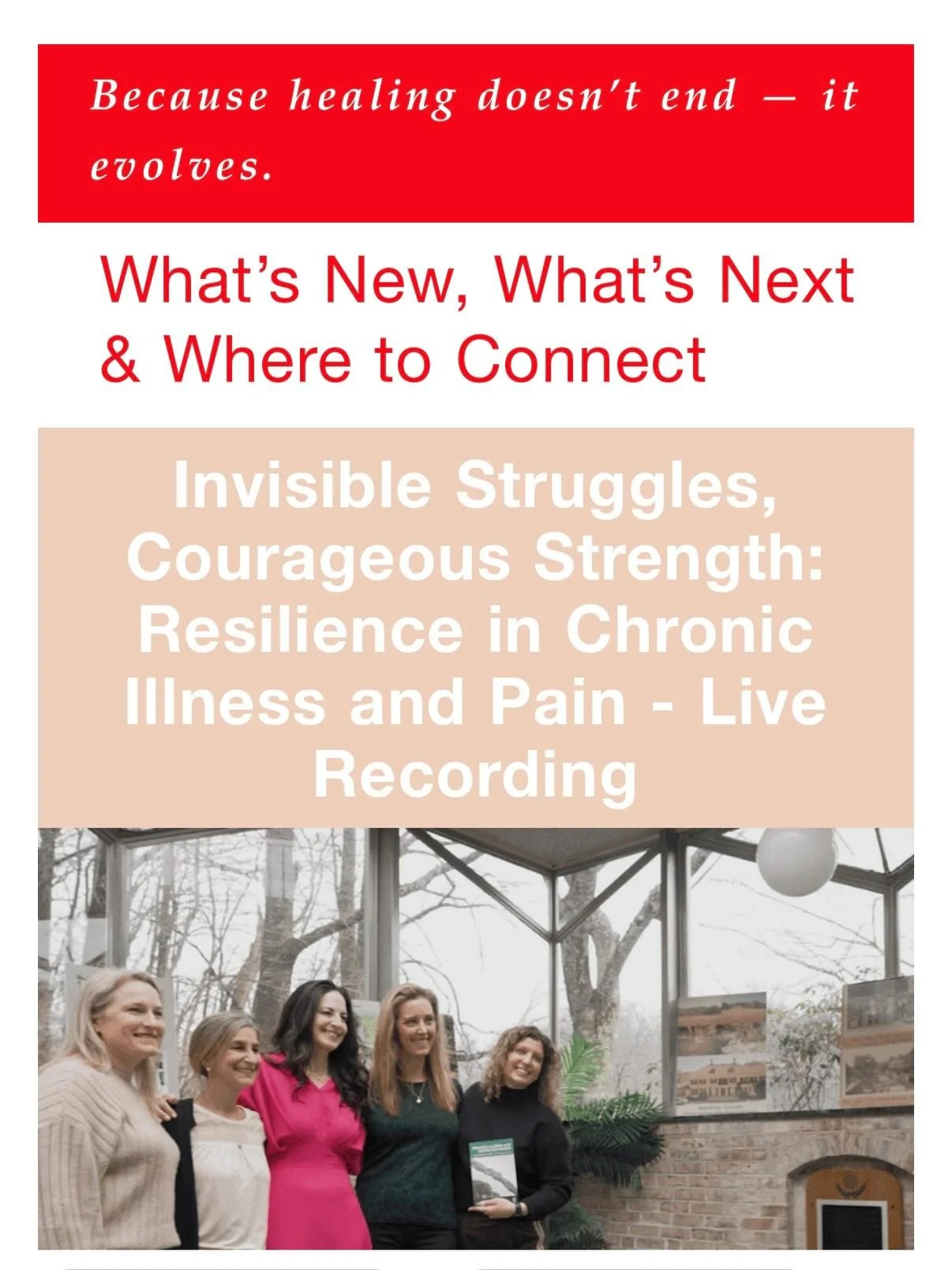 Check your inbox! Lots of updates! New podcast drop, upcoming events, live record, recording of a presentation and more! #CheckYourInbox #Newsletter #Podcast #UpcomingEvents #chronicillnessandeatingdisorders