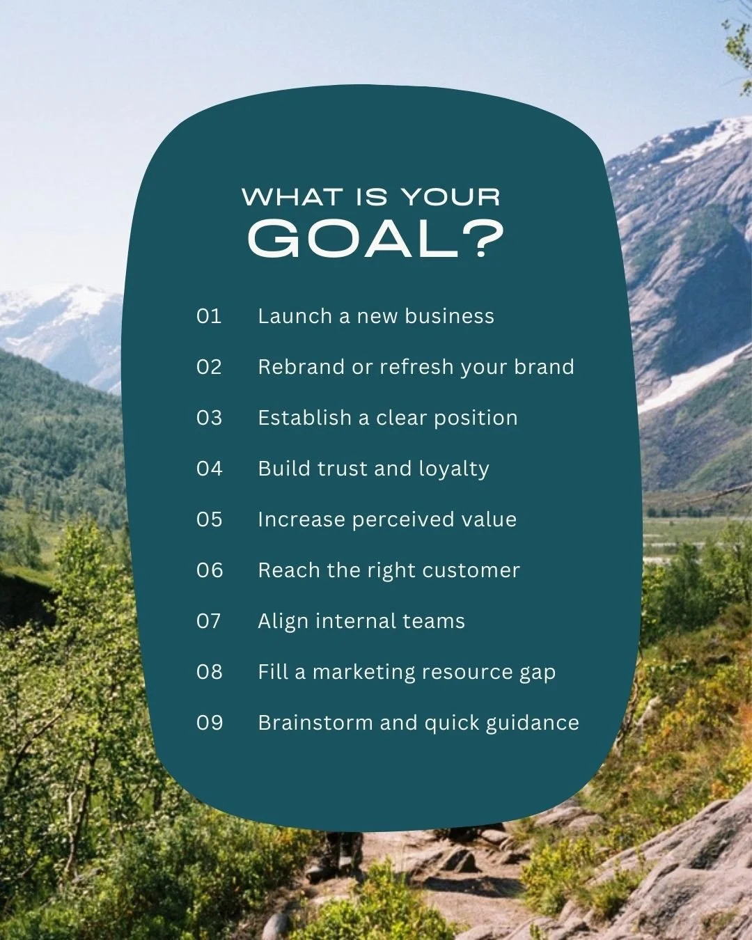 Your goals deserve more than guesswork &mdash; they deserve an intentional and aligned strategy 🌱🏔️ Every one of these outcomes are possible when your branding, marketing and communication point in the same direction.

✨ A clearer position
✨ A stro
