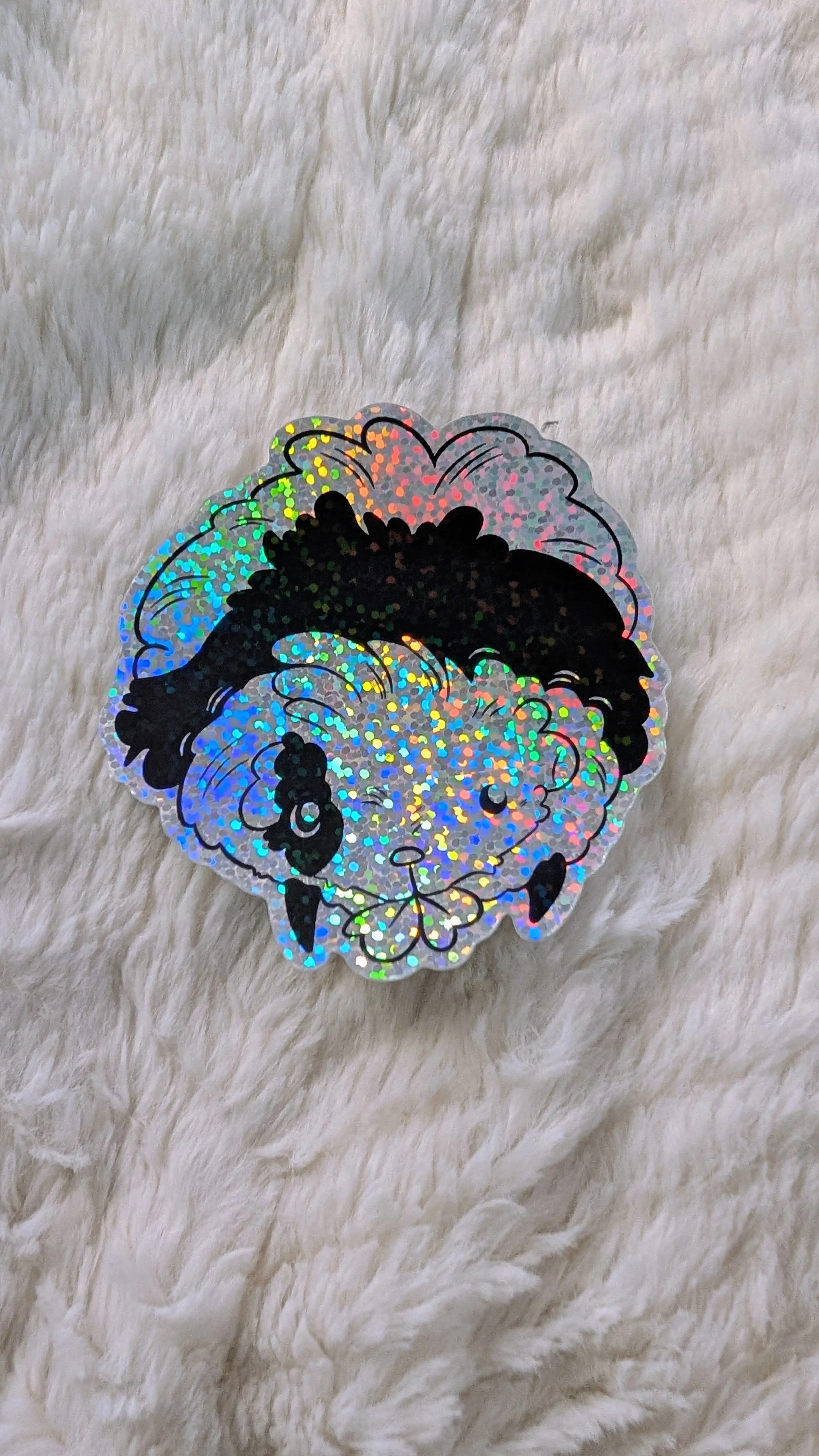 Fluffernutter glitter sticker
