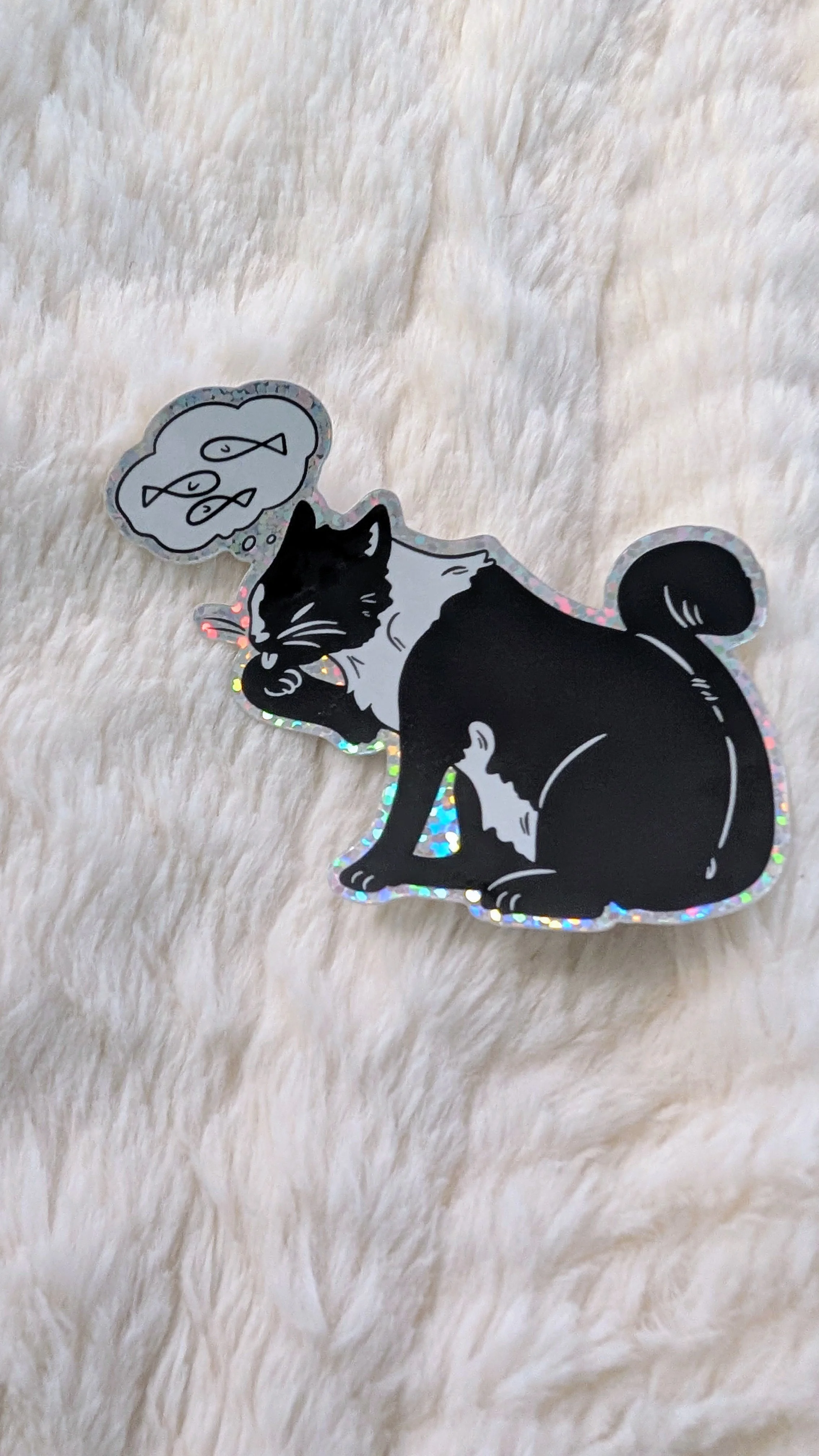 Felicia the cat glitter sticker