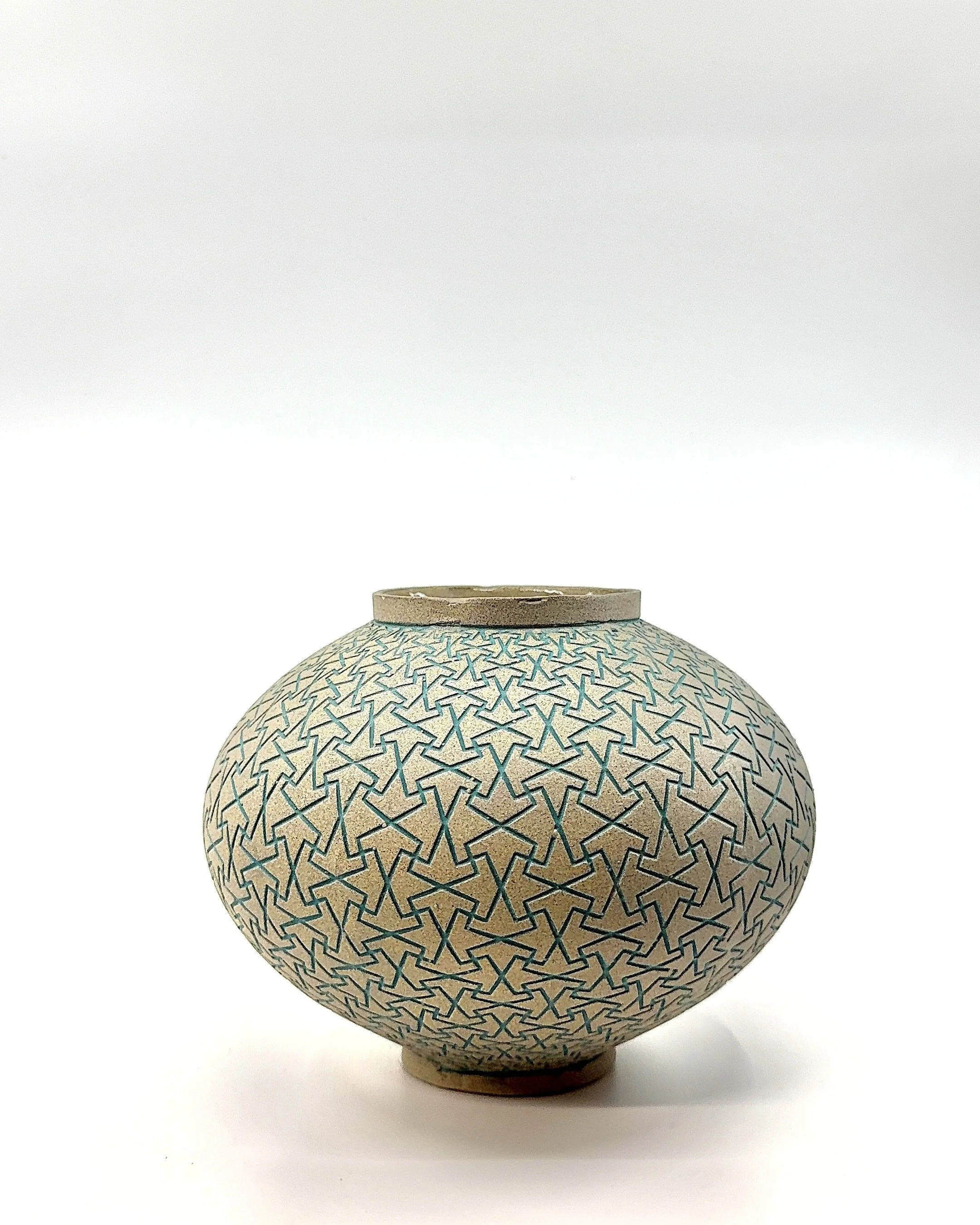 The Fez Vase in Raw/Turquoise