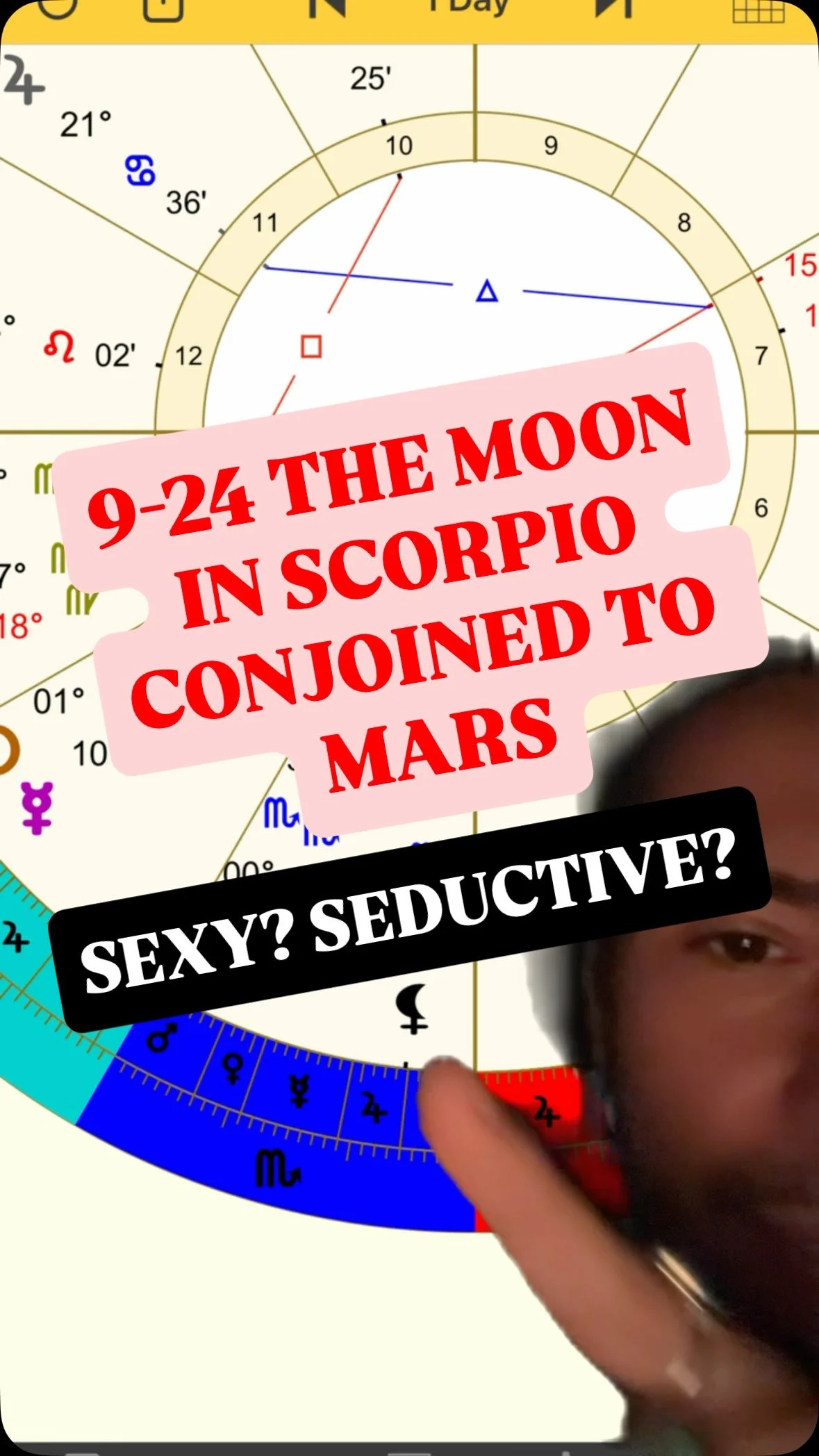The moon is in Scorpio, conjoining Mars, and Scorpio for the first time since Mars entered #mars #scorpio