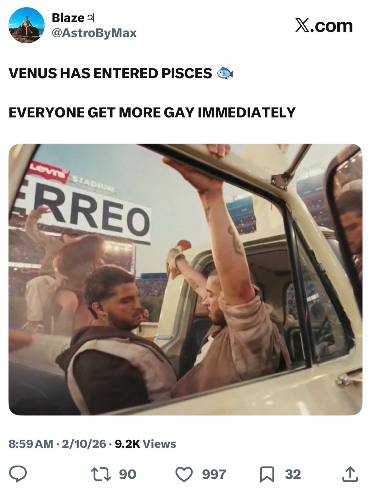VENUS HAS ENTERED PISCES!!! EVERYONE GET MORE GAY IMMEDIATELY