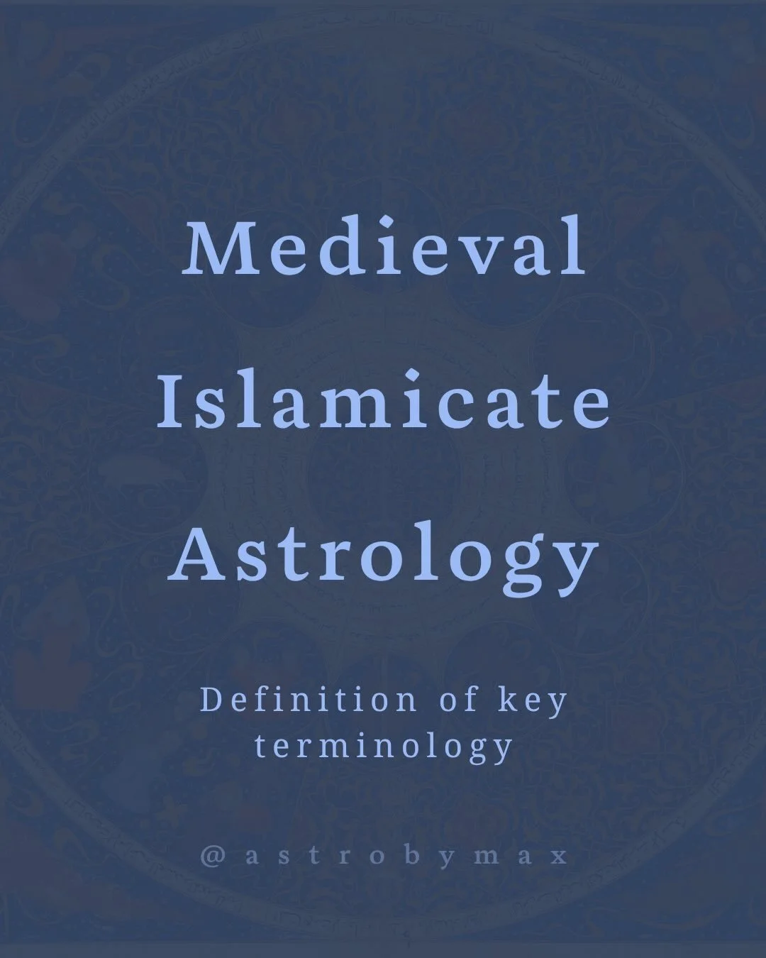 On the term &ldquo;Medieval Islamicate Astrology&rdquo; and defining what this means. In short, we prefer this definition for this astrological tradition because we believe it is more encompassing for that multi-cultural, ethnic, and religious contri