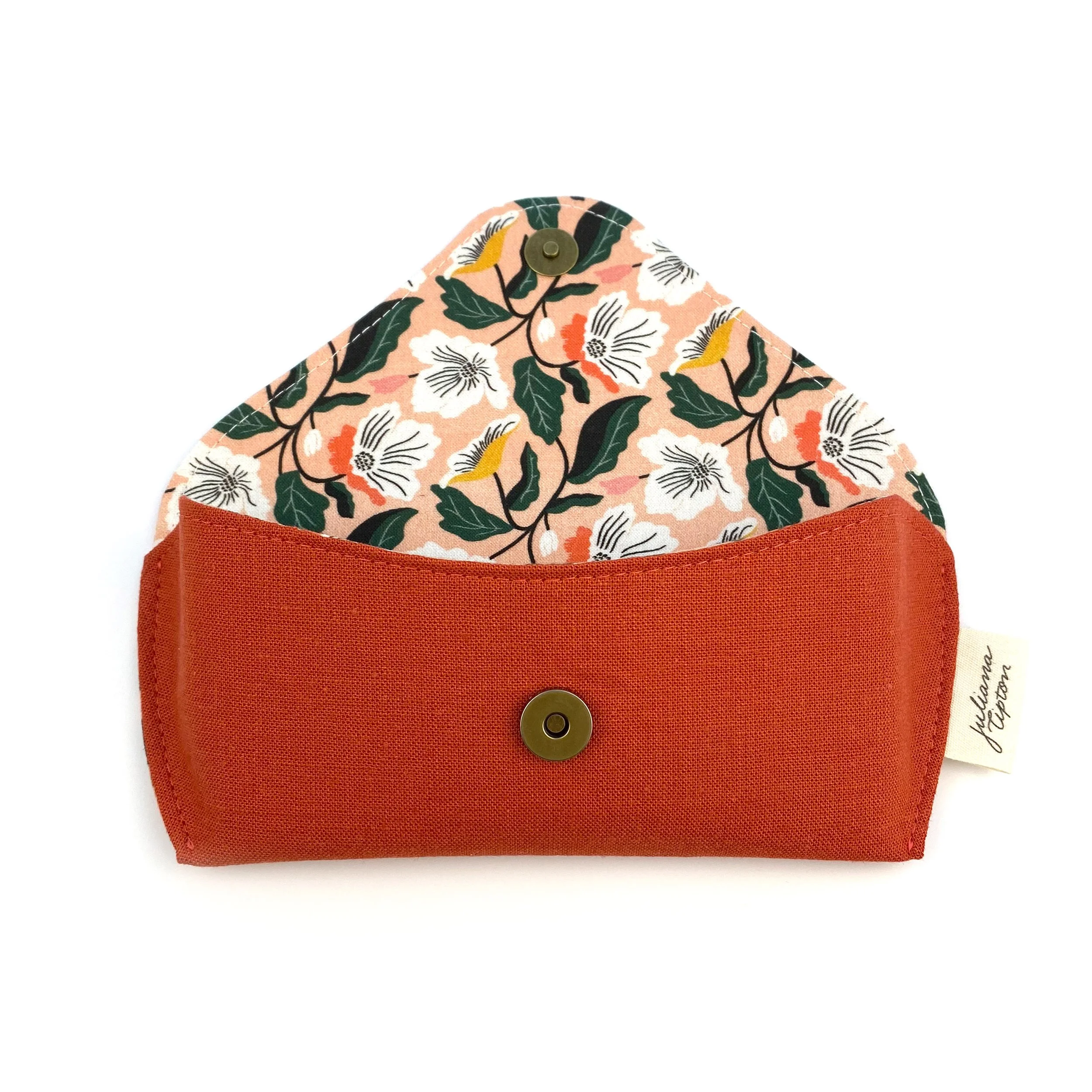 Red Iris Fabric Glasses Case