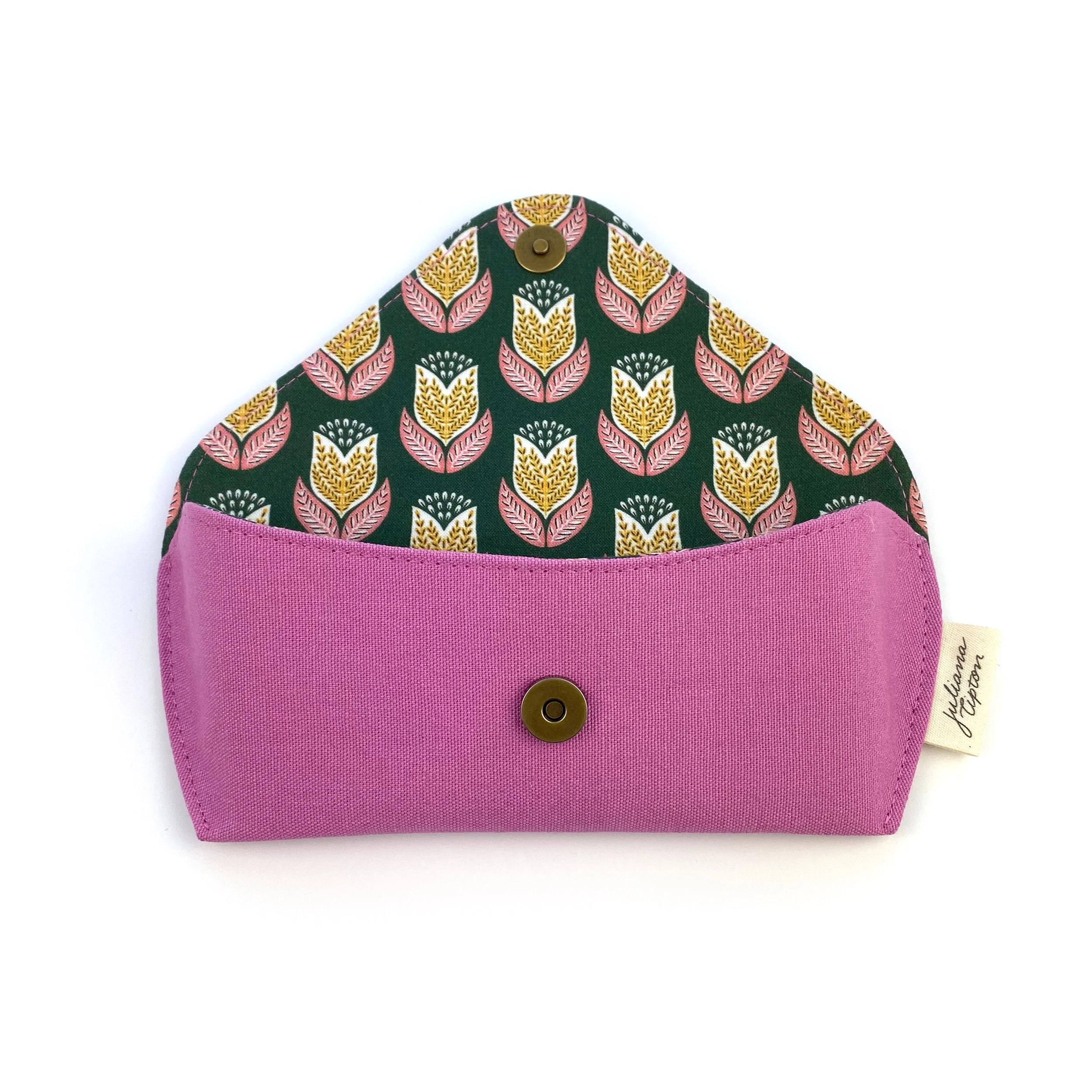 Pink Tulips Fabric Glasses Case
