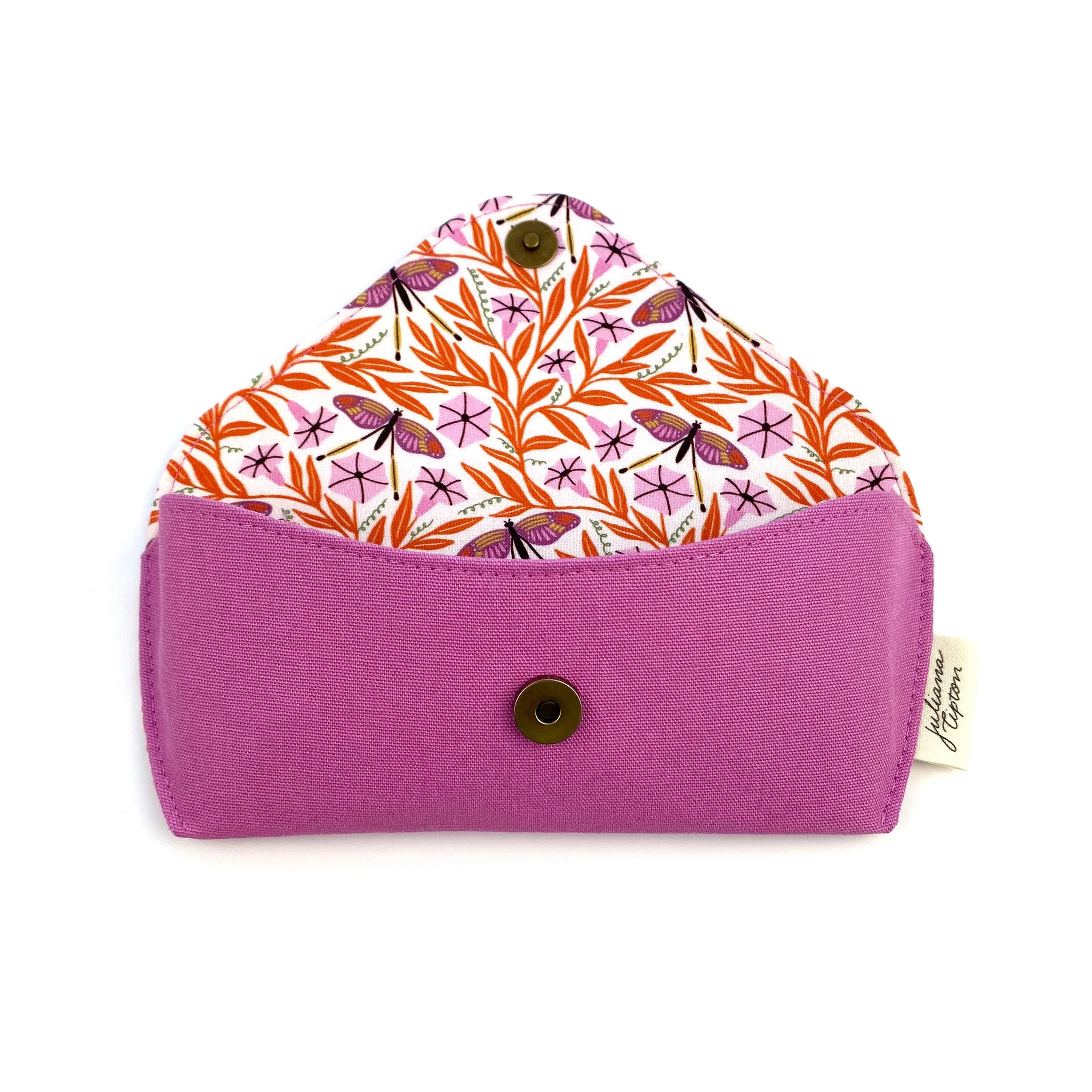 Pink Moth Floral Fabric Glasses Case