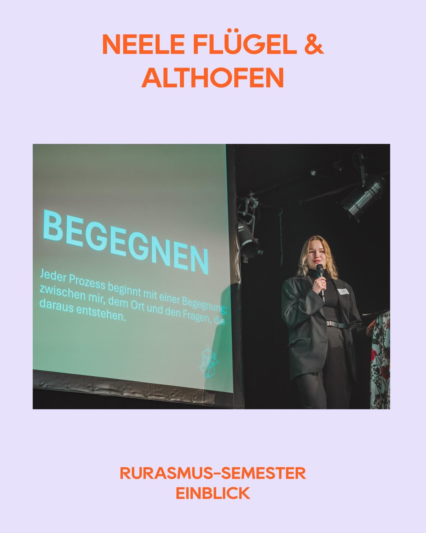 RURASMUS-SEMESTER EINBLICK

Stadtgemeinde Althofen, K&auml;rnten | Sommersemester 2025

*

RURASMUS-Studentin: Neele Fl&uuml;gel  Studienrichtung: Master Architektur - RPTU Kaiserslautern  Titel der Arbeit: AUER 2 GO &ndash; Von lokalen Ressourcen zu